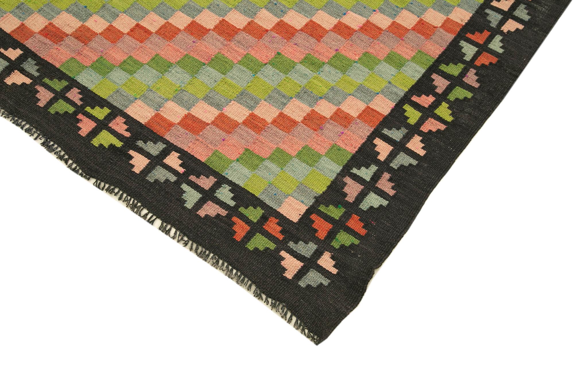 5 x 10 Black Vintage Moldovan Kilim Rug - 102