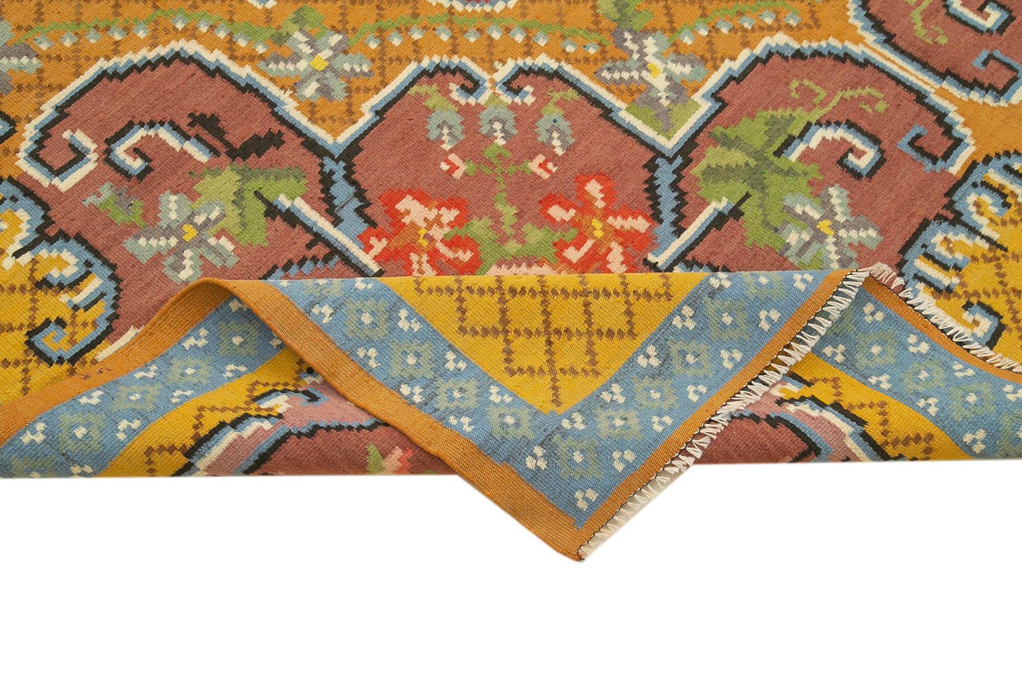 6 x 10 Yellow Vintage Moldovan Kilim Rug - 115