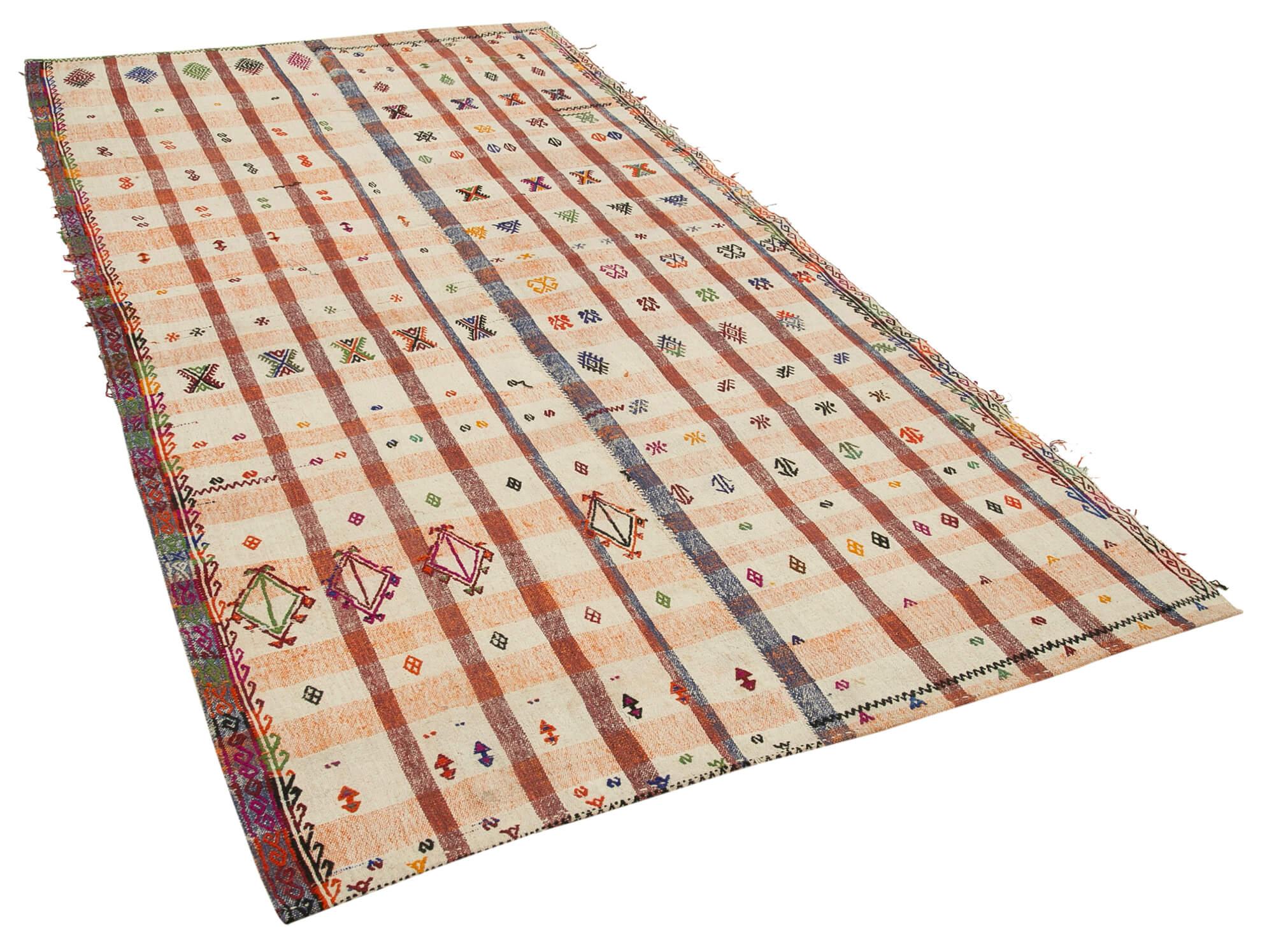 5 x 9 Orange Oriental Kilim Rug - 790