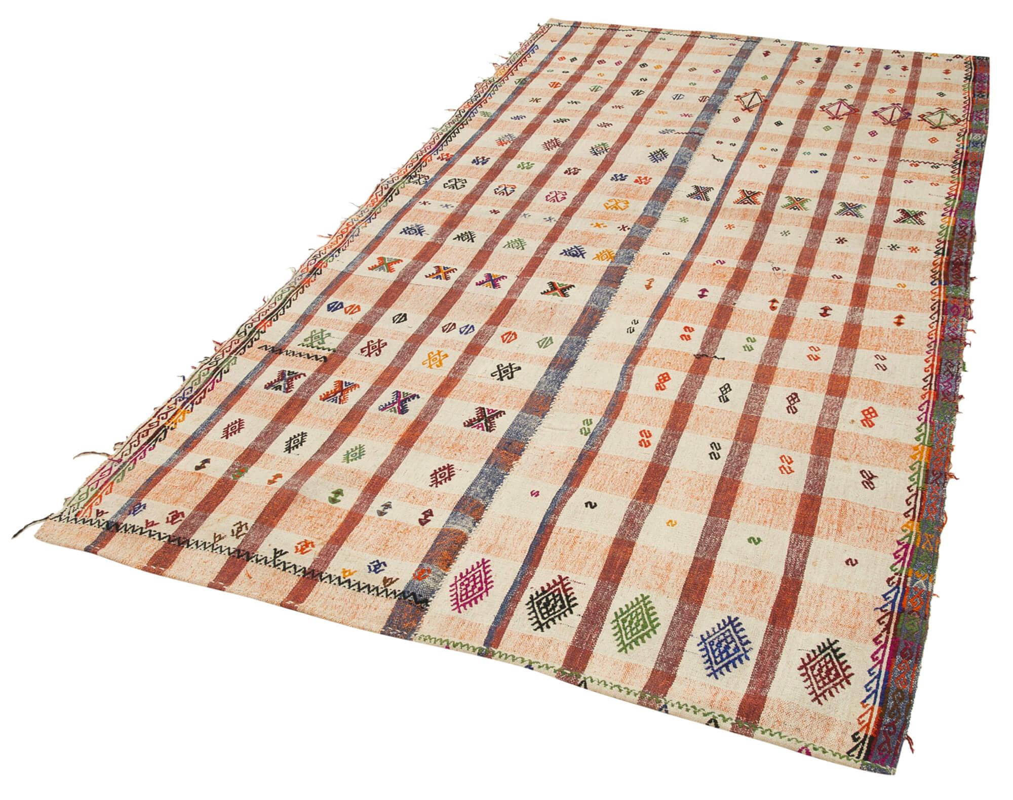 5 x 9 Orange Oriental Kilim Rug - 790