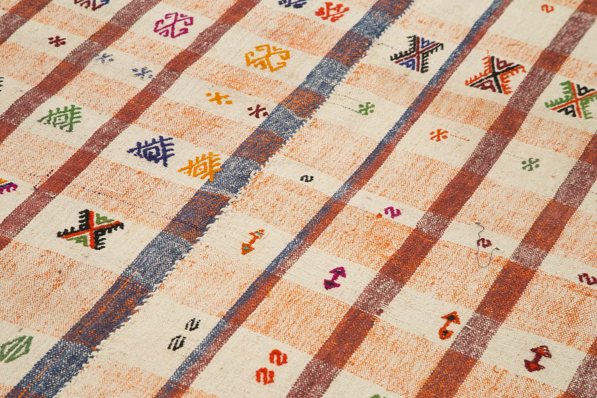 5 x 9 Orange Oriental Kilim Rug - 790