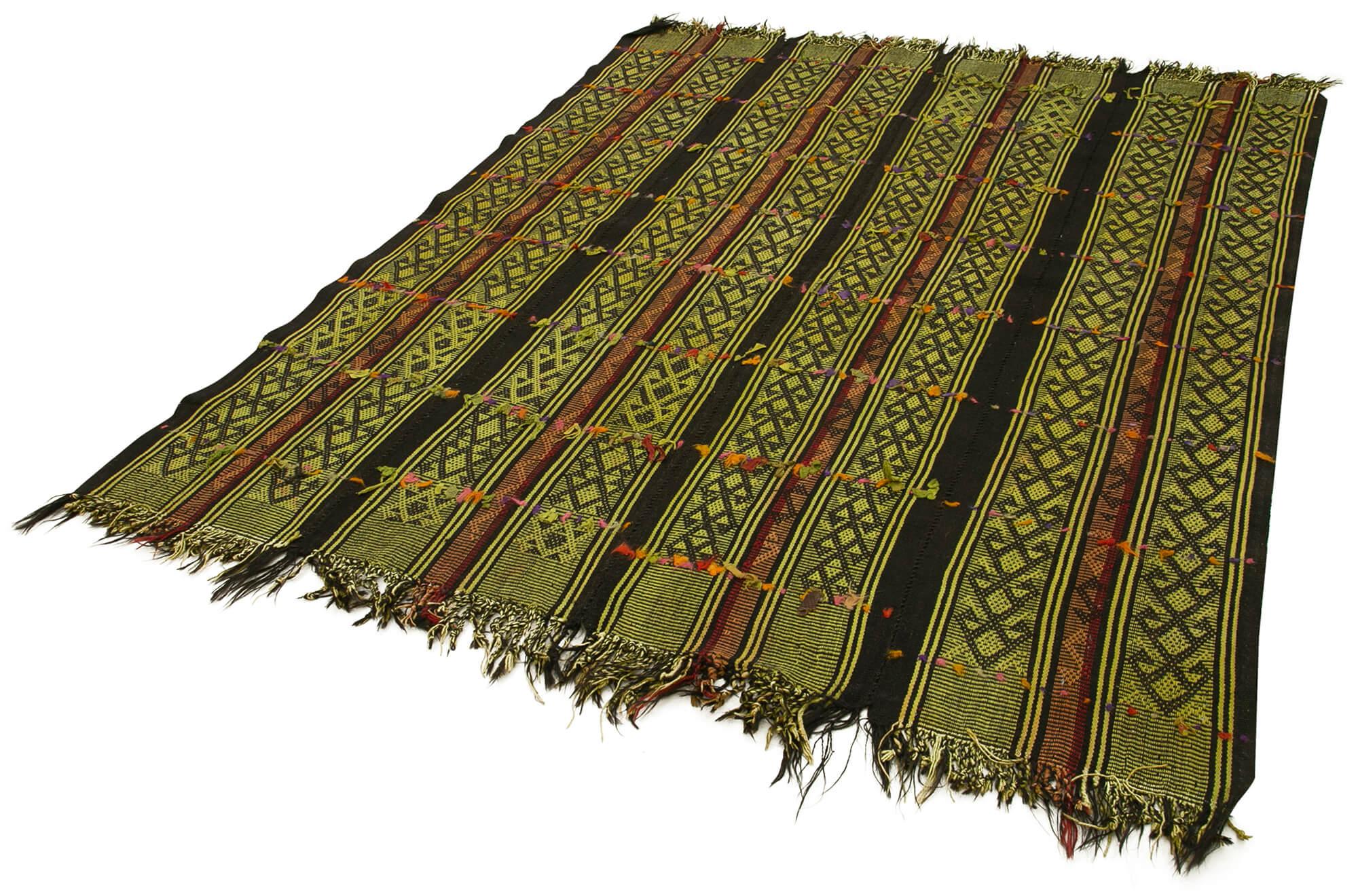 6 x 7 Green Oriental Kilim Rug - 794