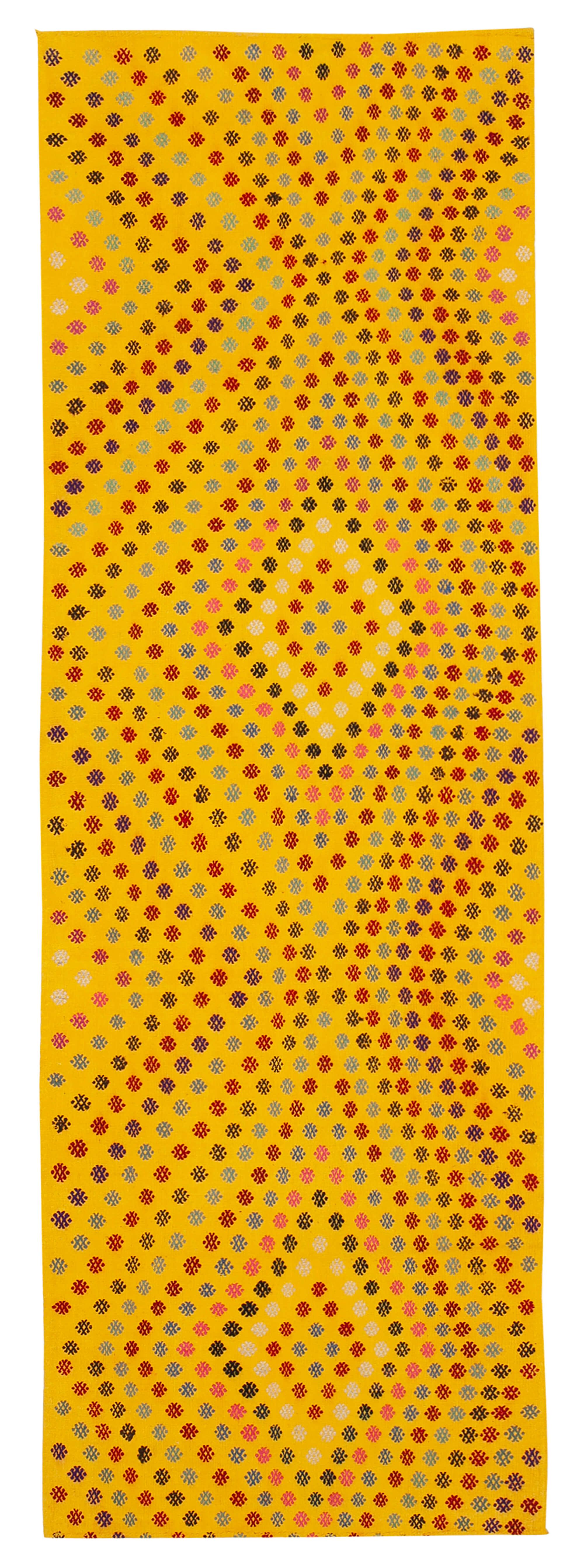 4 x 12 Yellow Oriental Kilim Runner Rug - 836