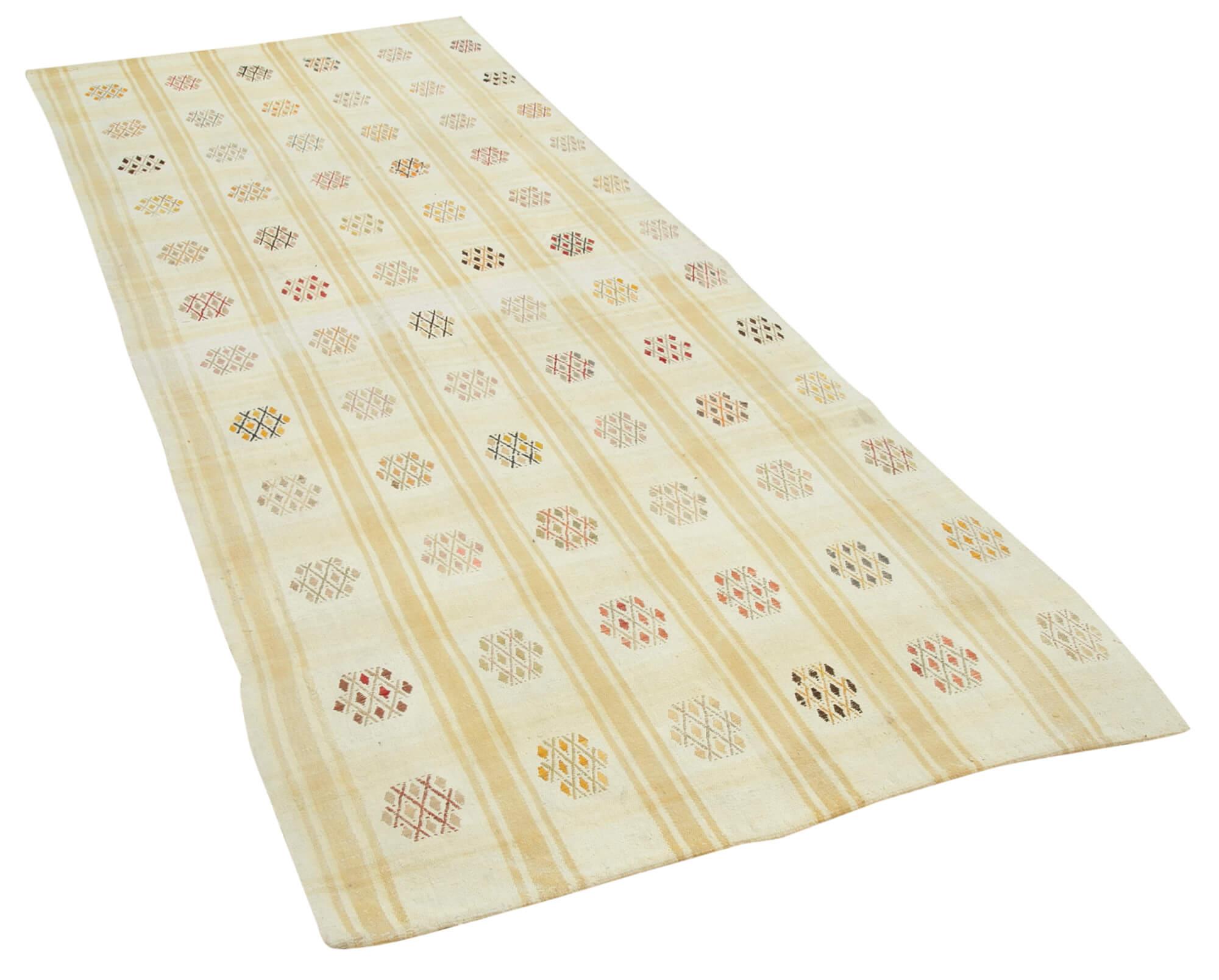 4 x 10 Beige Oriental Kilim Runner Rug - 842