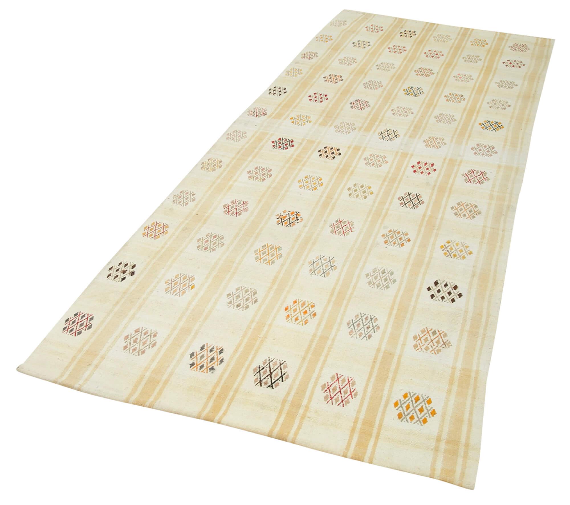 4 x 10 Beige Oriental Kilim Runner Rug - 842