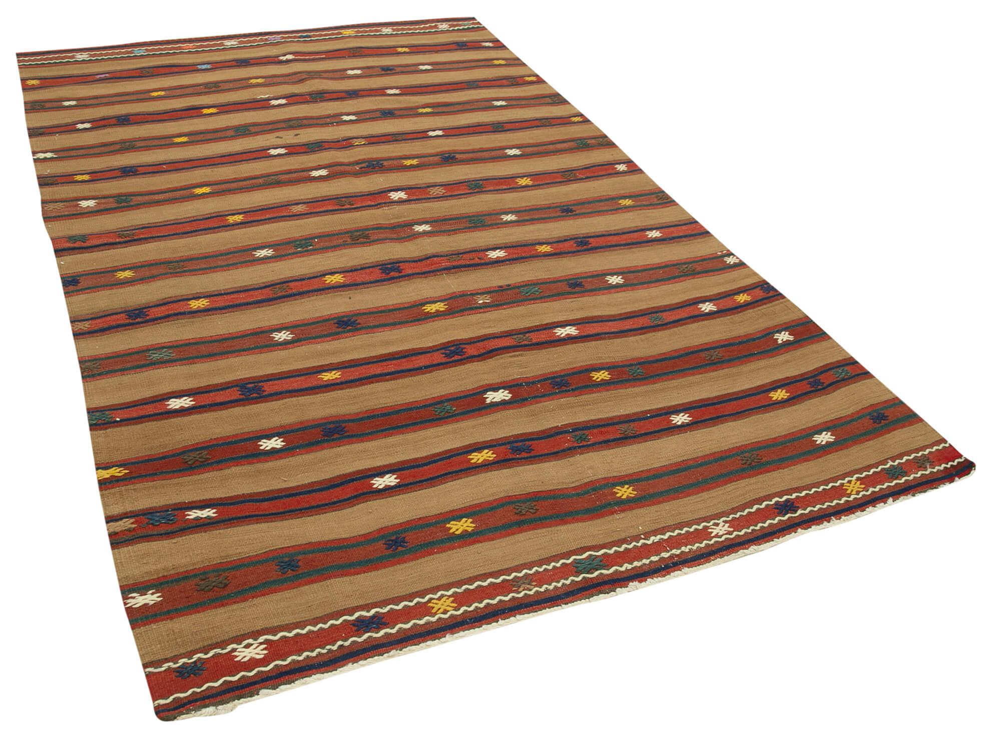 5 x 8 Brown Oriental Kilim Rug - 875