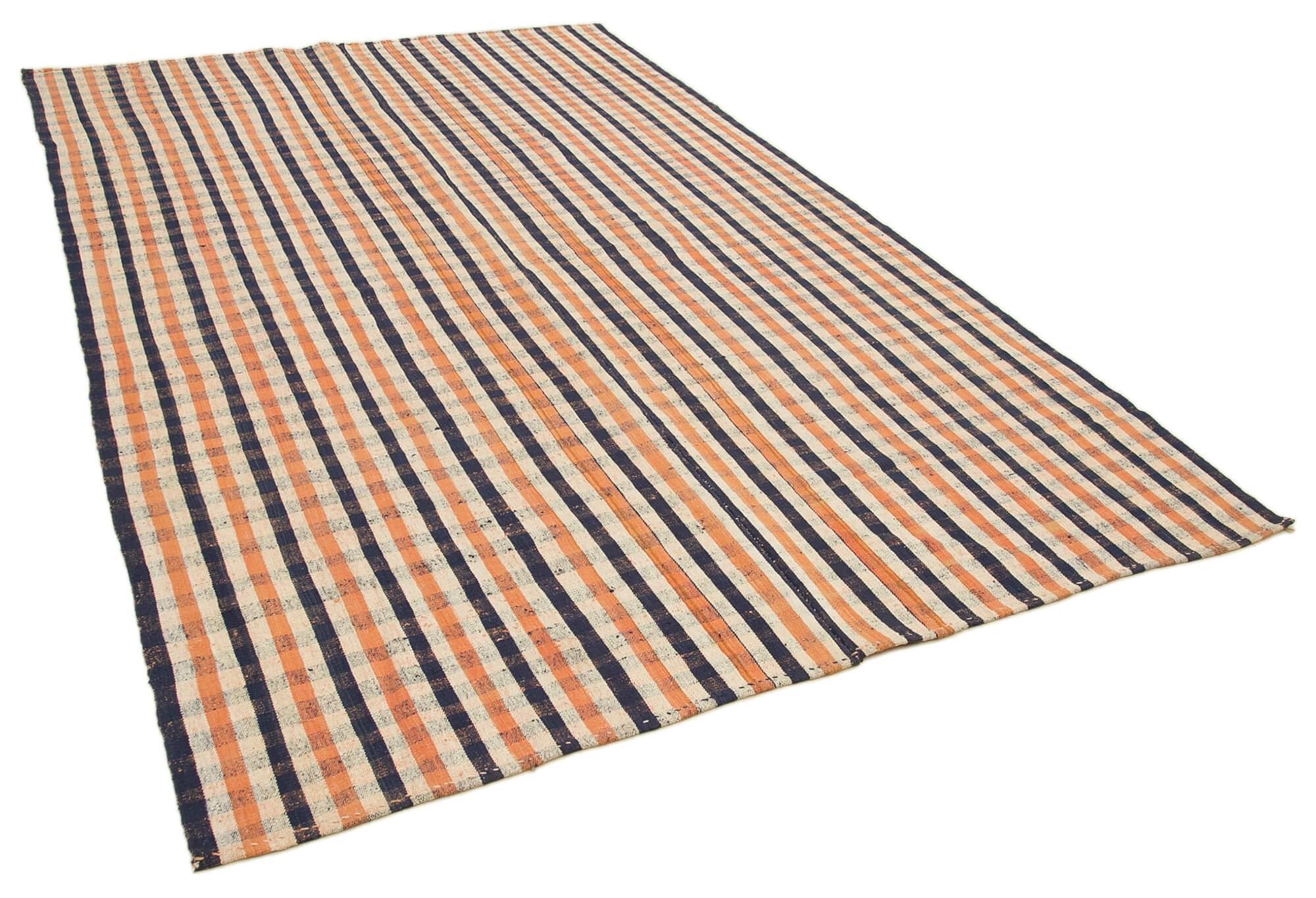 7 x 11 Orange Oriental Kilim Rug - 895