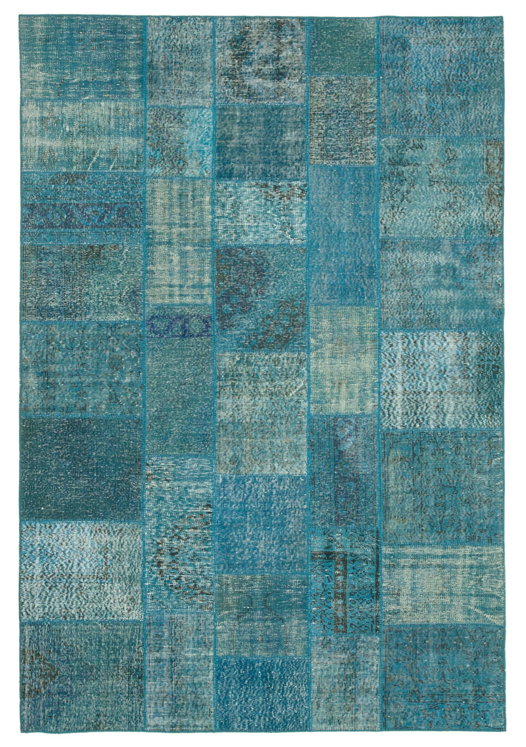 7 x 10 Blue Patchwork Rug - 682