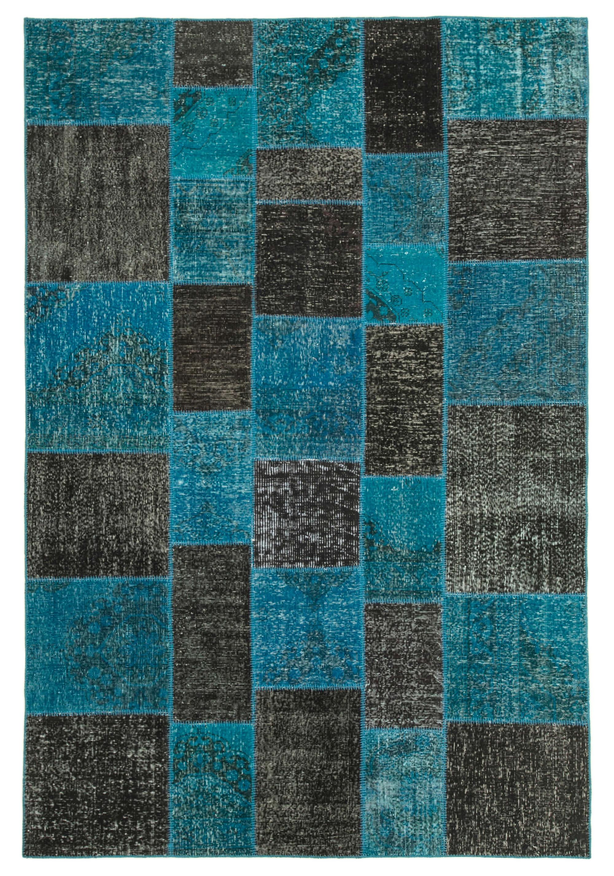 7 x 10 Black Patchwork Rug - 686