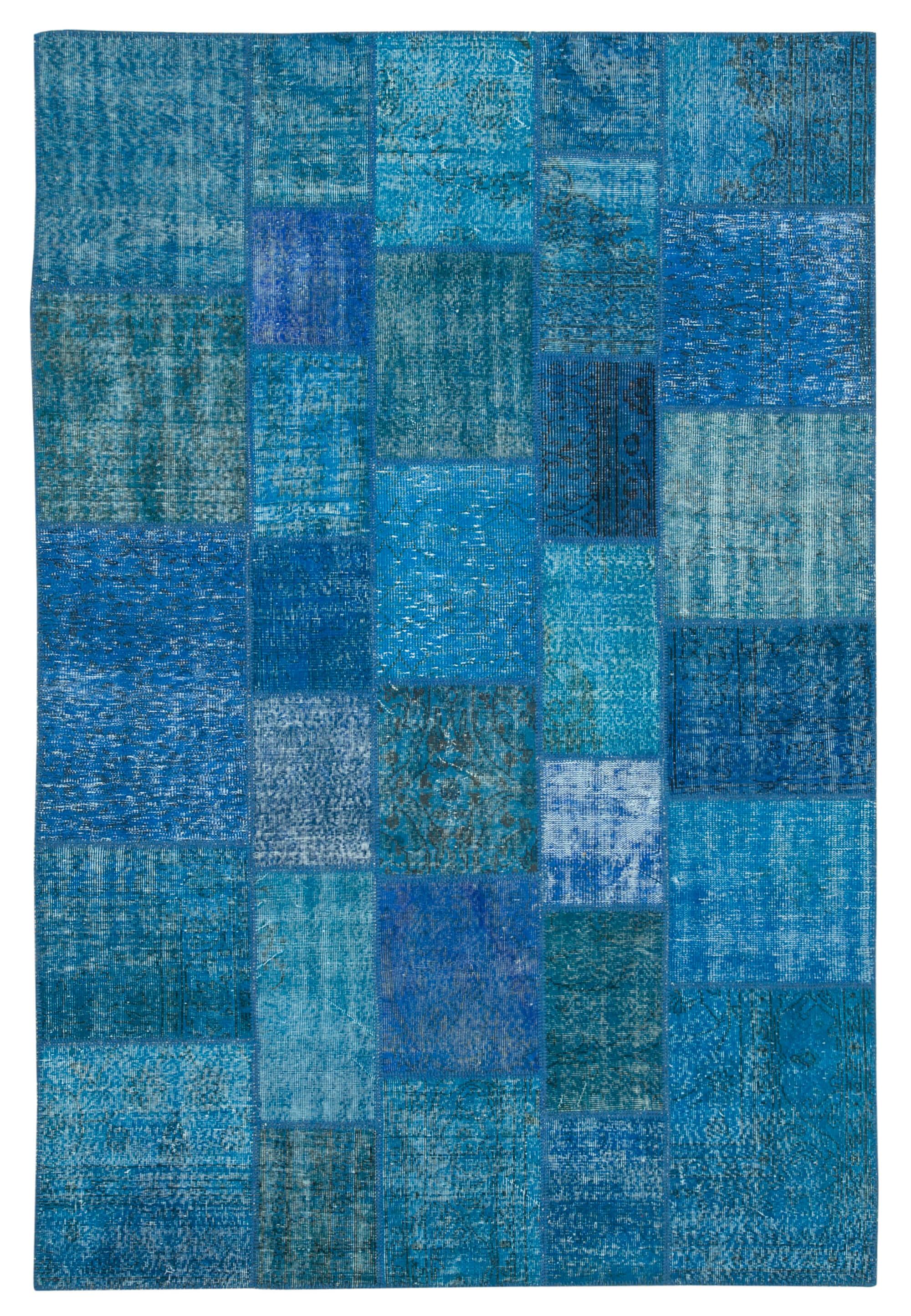 7 x 10 Blue Patchwork Rug - 694