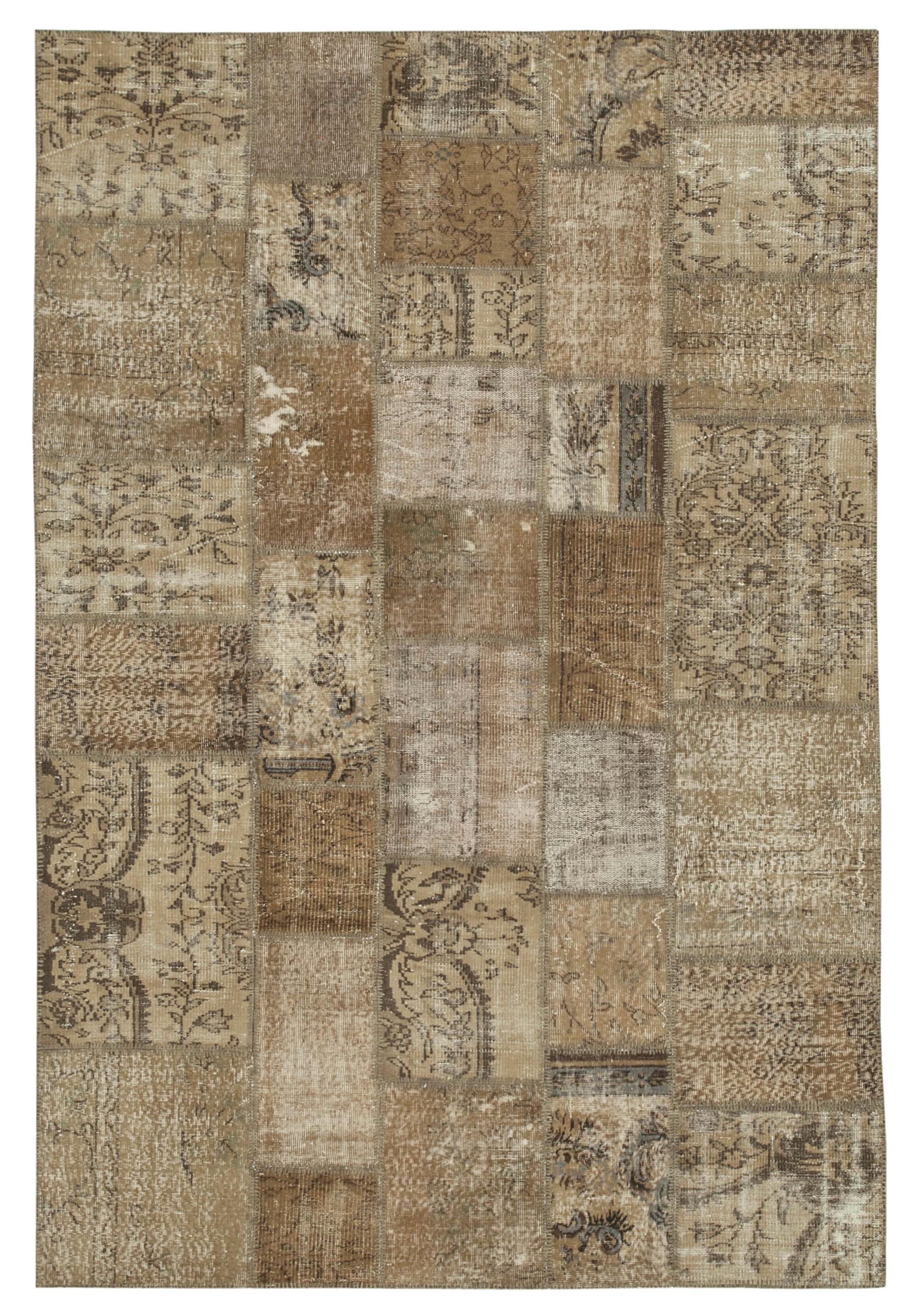 7 x 10 Brown Patchwork Rug - 695