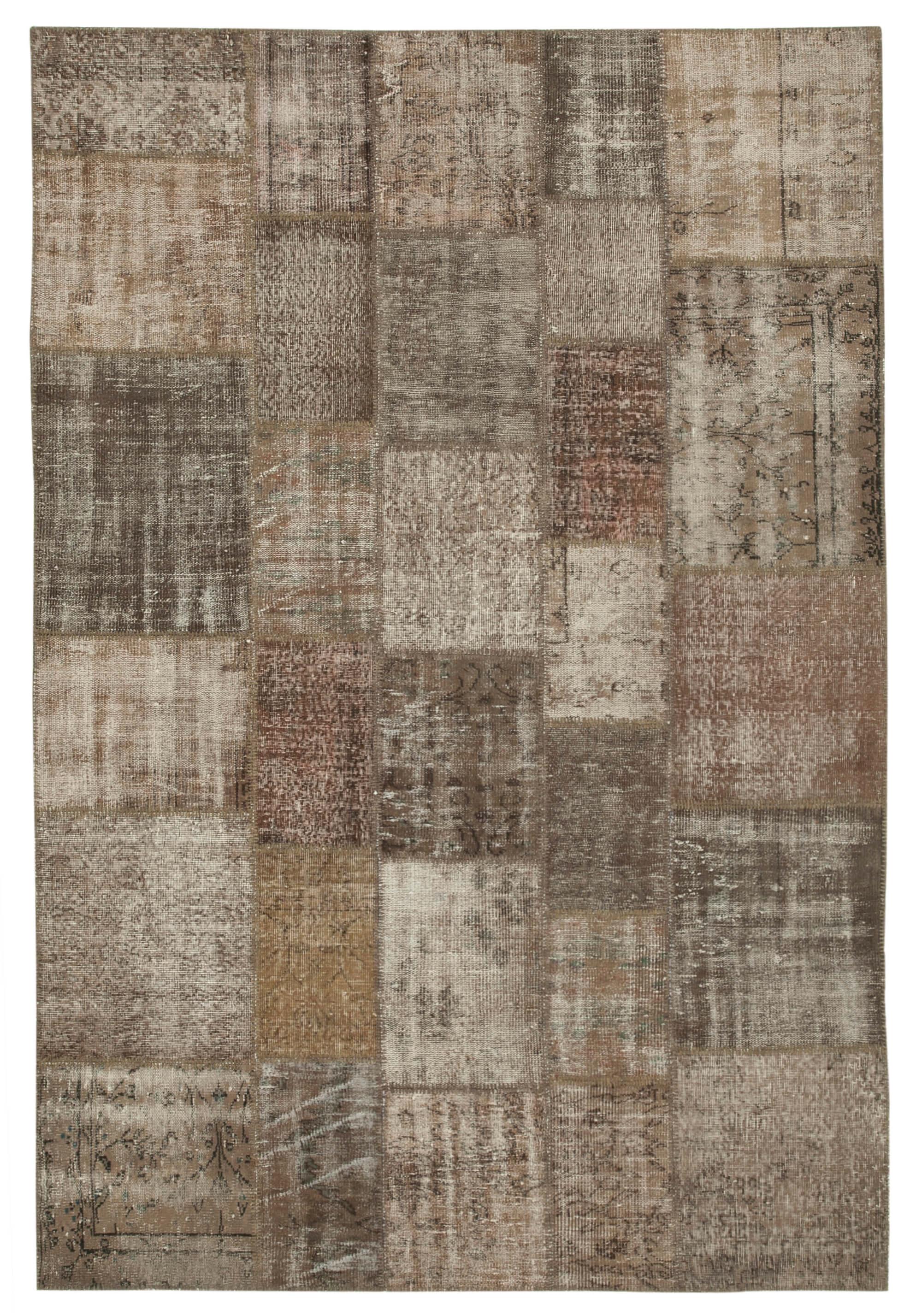 7 x 10 Brown Patchwork Rug - 696