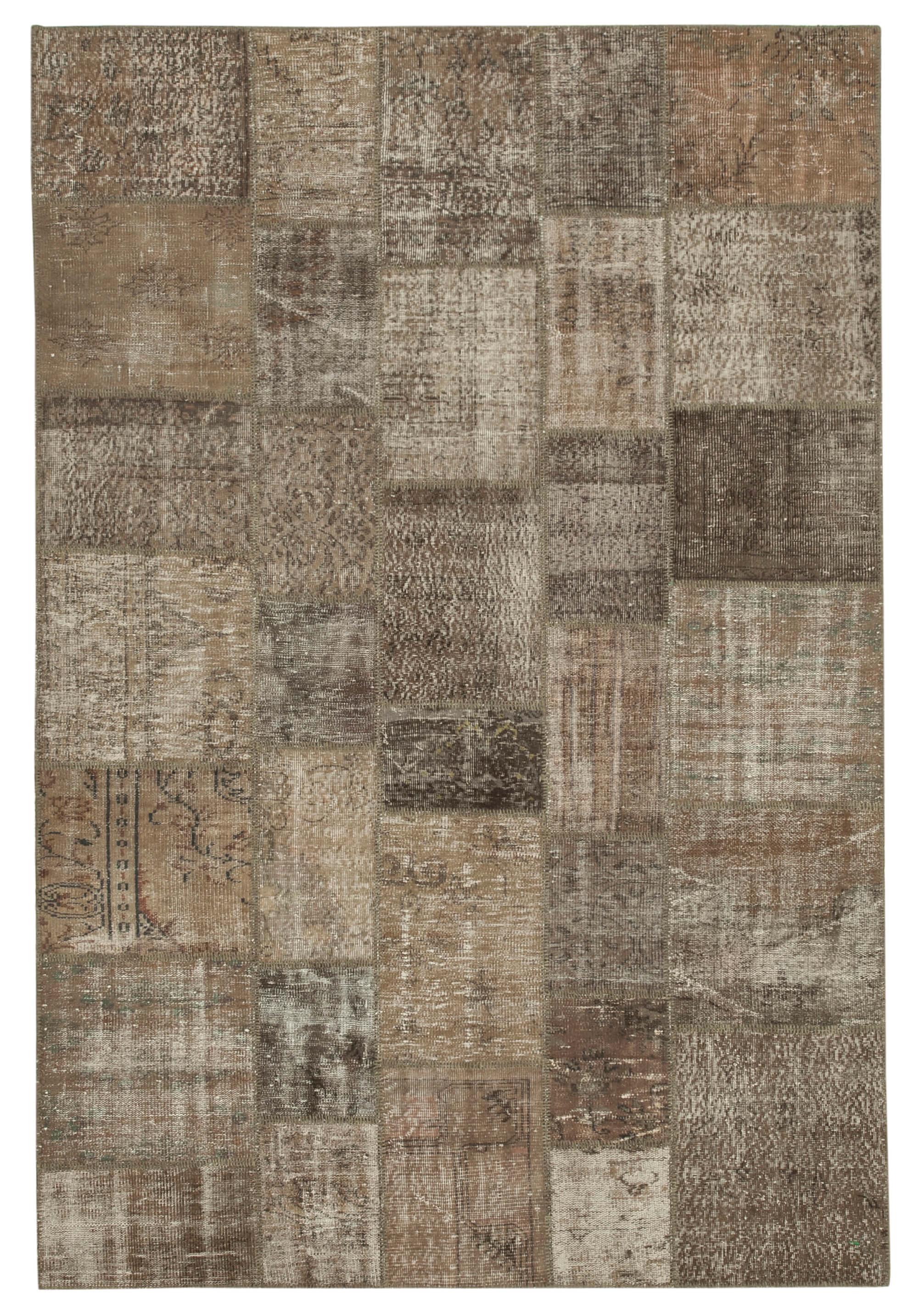 7 x 10 Brown Patchwork Rug - 697