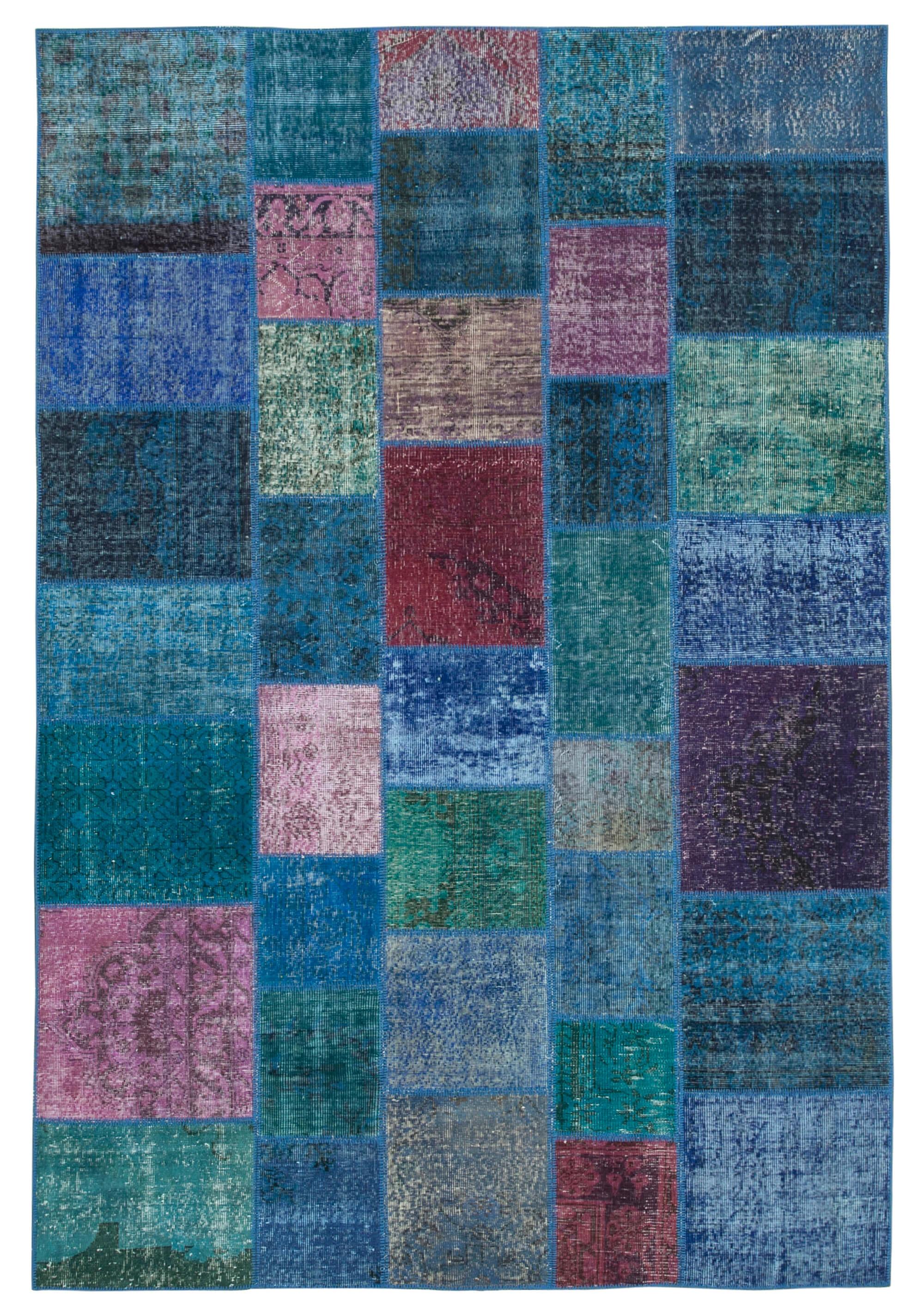 7 x 10 Blue Patchwork Rug - 700