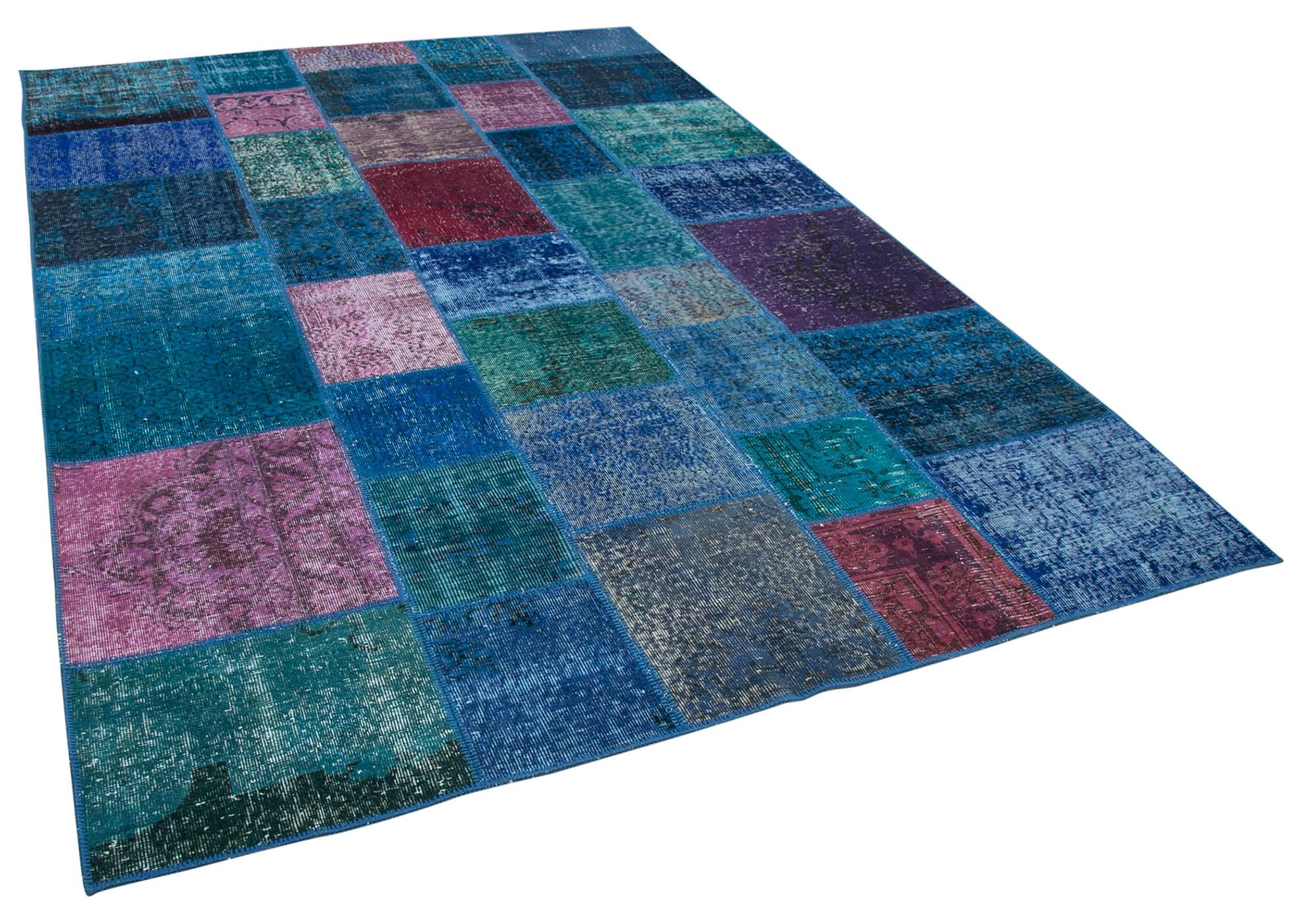 7 x 10 Blue Patchwork Rug - 700