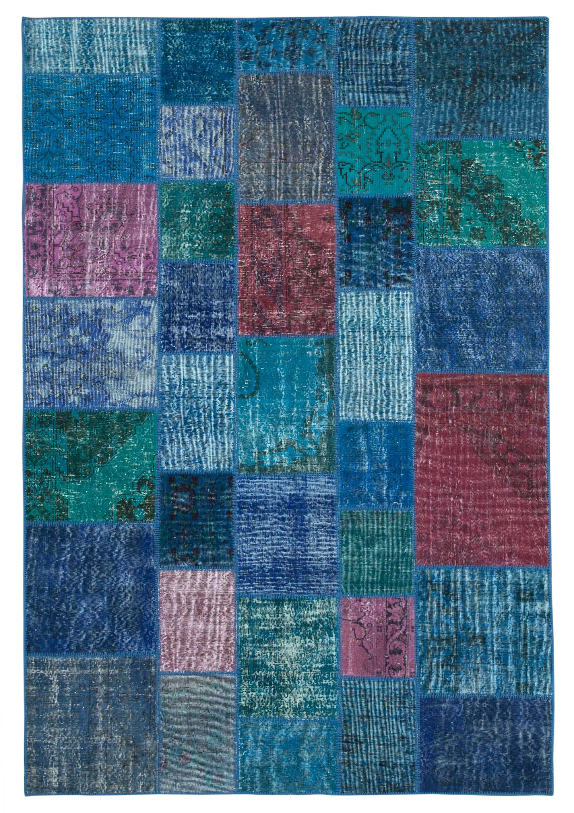 7 x 10 Blue Patchwork Rug - 705