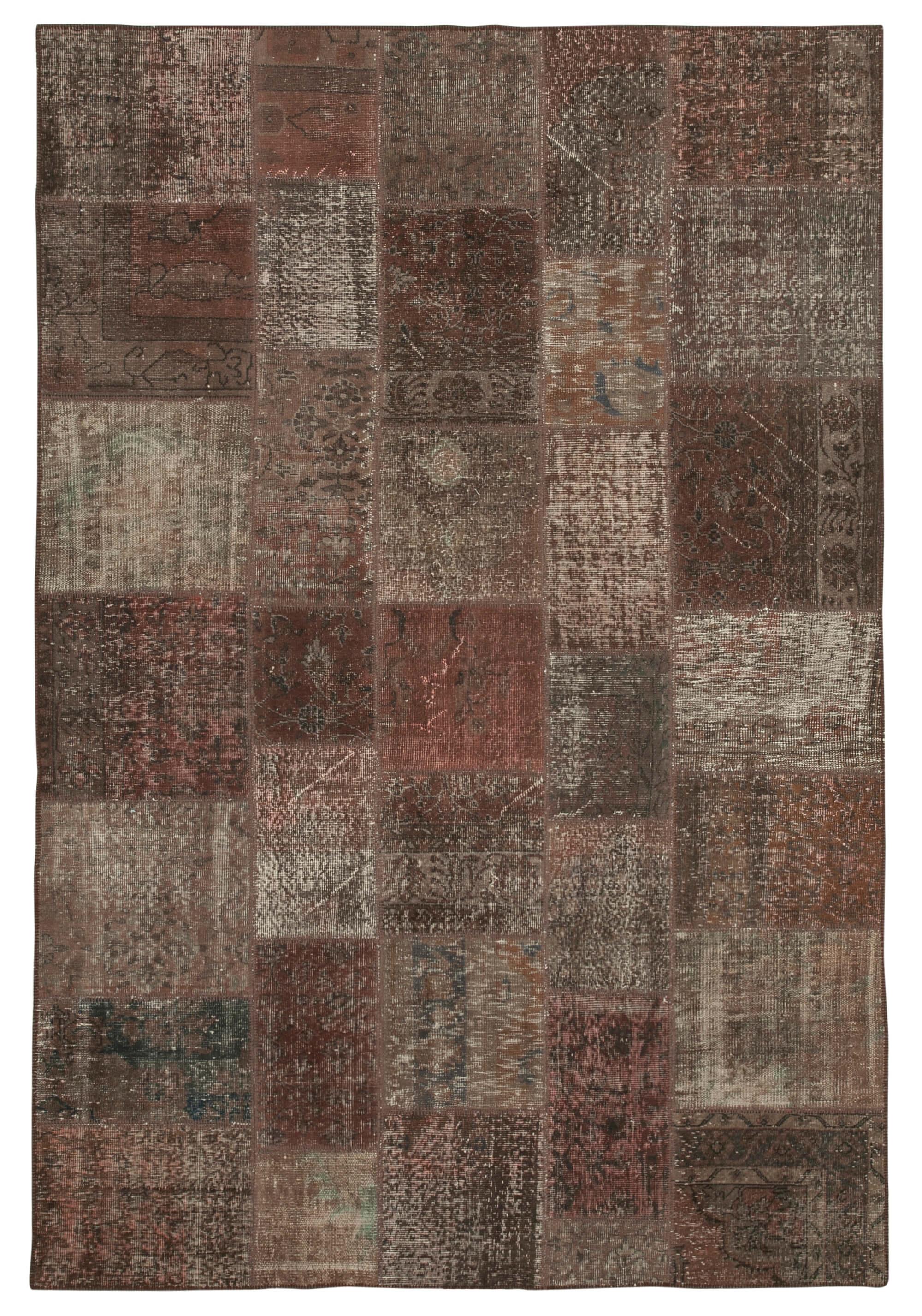 7 x 10 Brown Patchwork Rug - 708