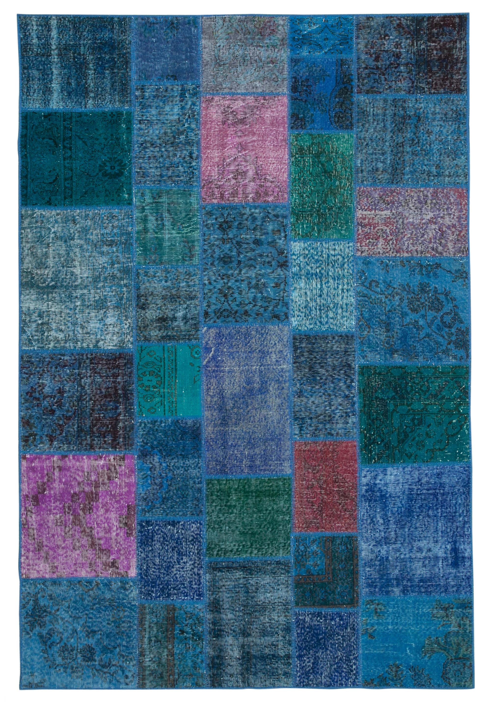 7 x 10 Blue Patchwork Rug - 710