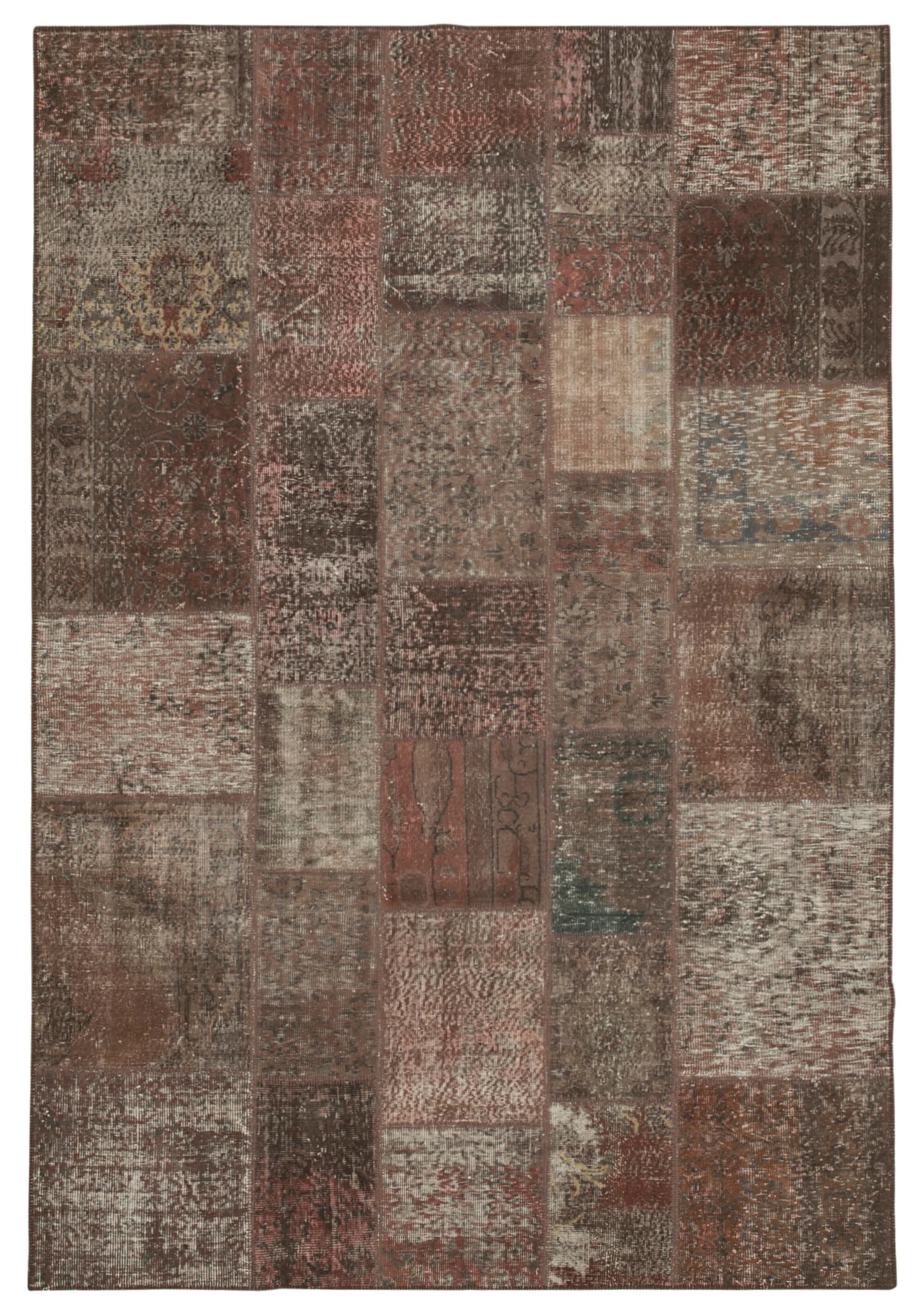 7 x 10 Brown Patchwork Rug - 712