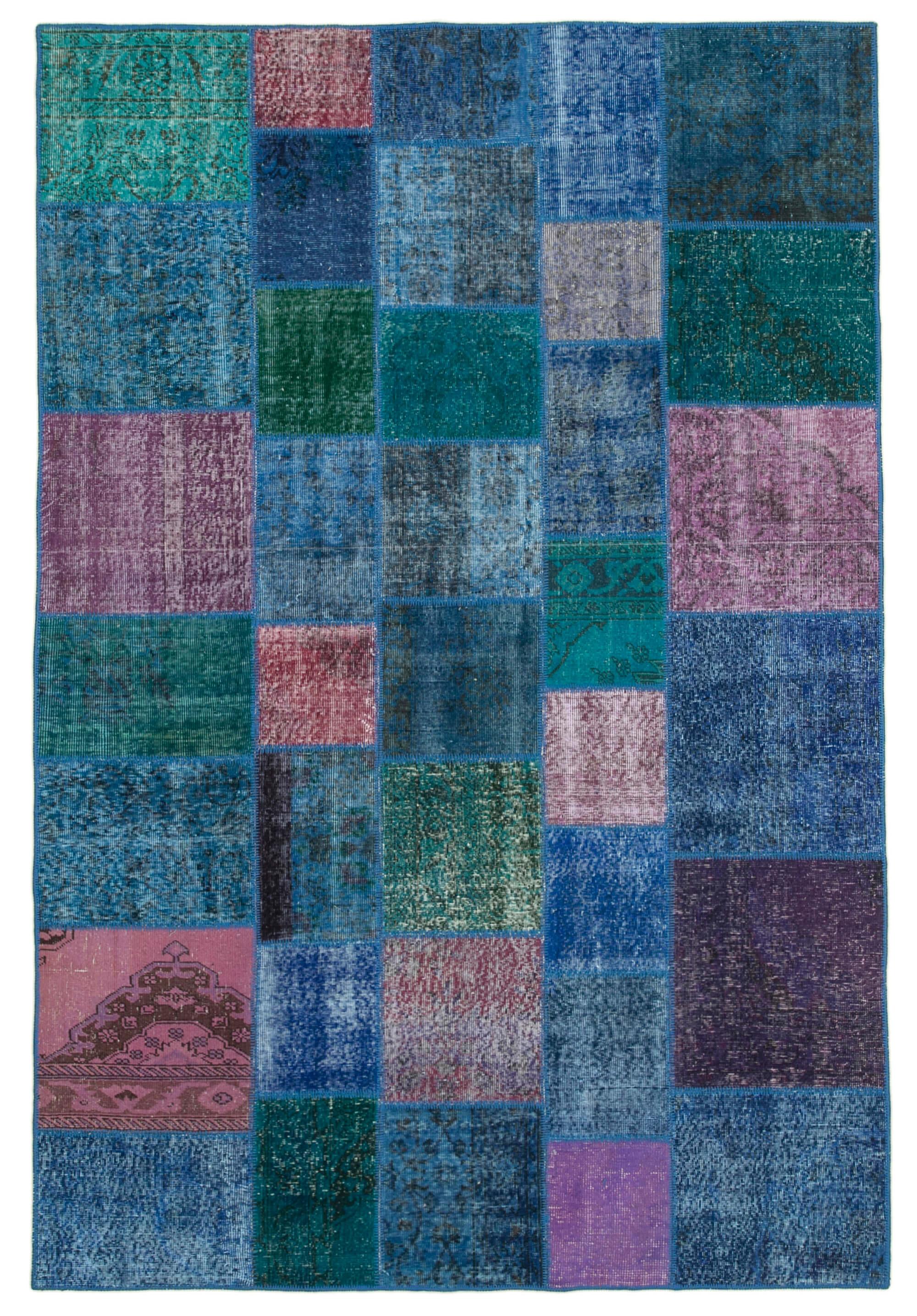 7 x 10 Blue Patchwork Rug - 713