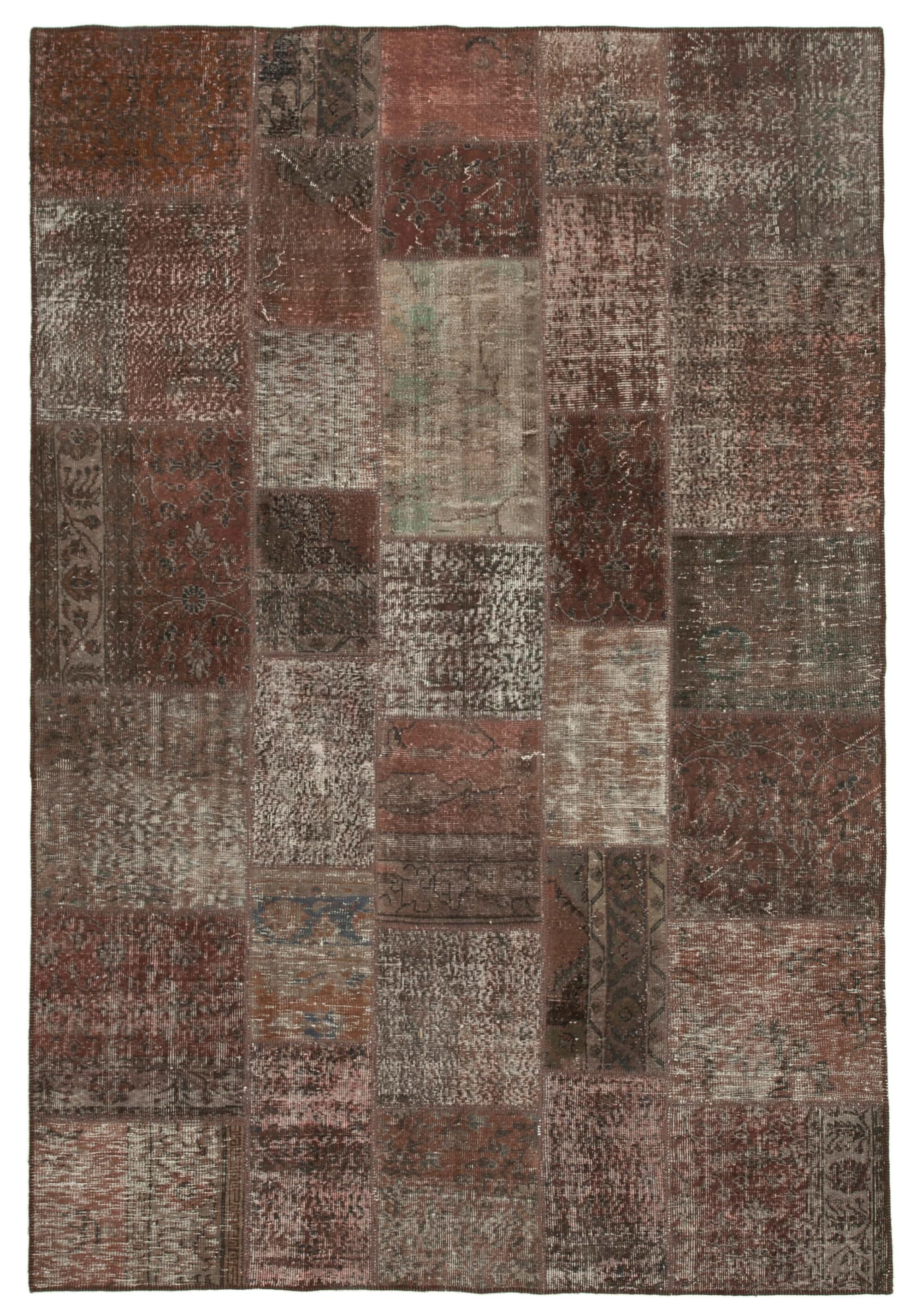 7 x 10 Brown Patchwork Rug - 714