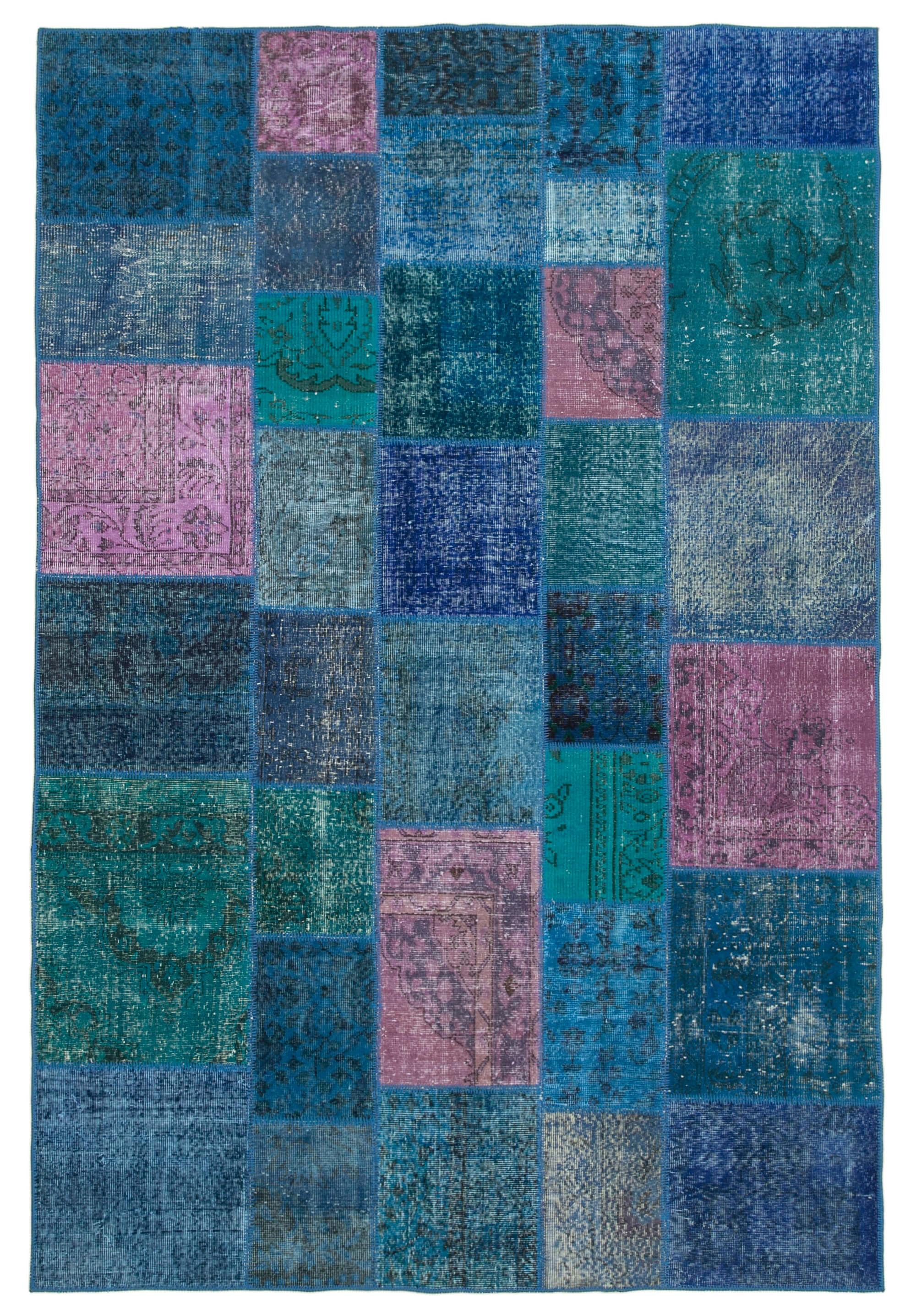 7 x 10 Blue Patchwork Rug - 715