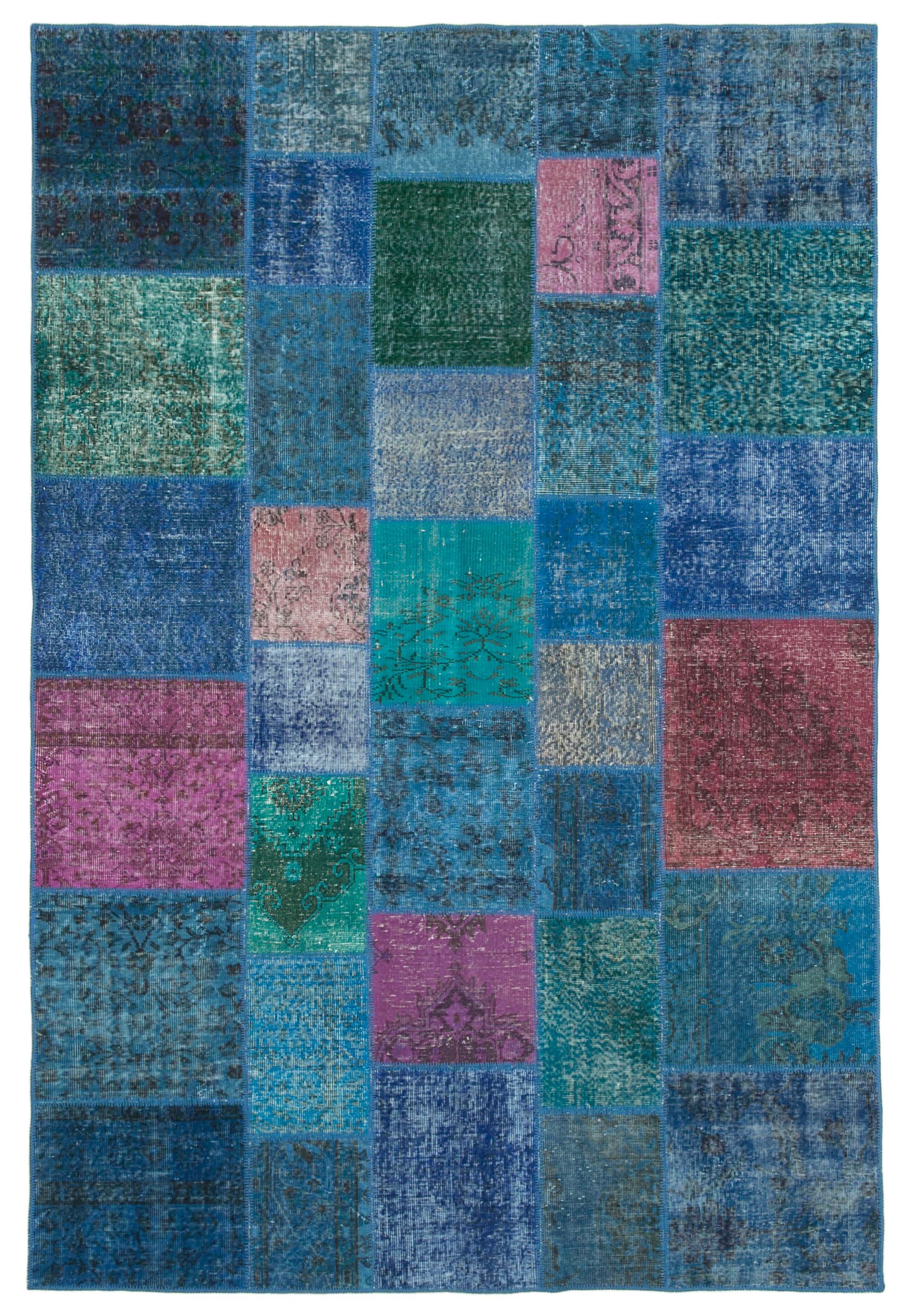 7 x 10 Blue Patchwork Rug - 717