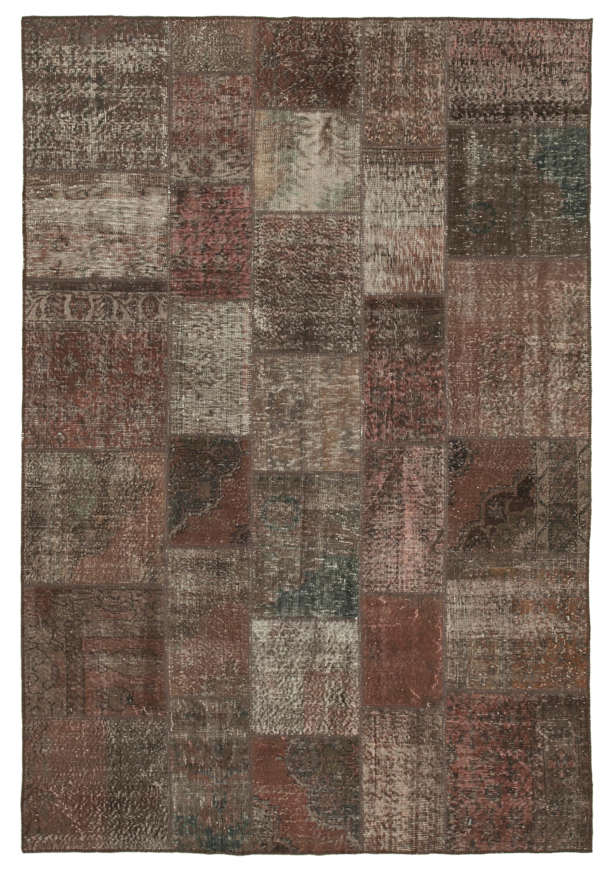 7 x 10 Brown Patchwork Rug - 718