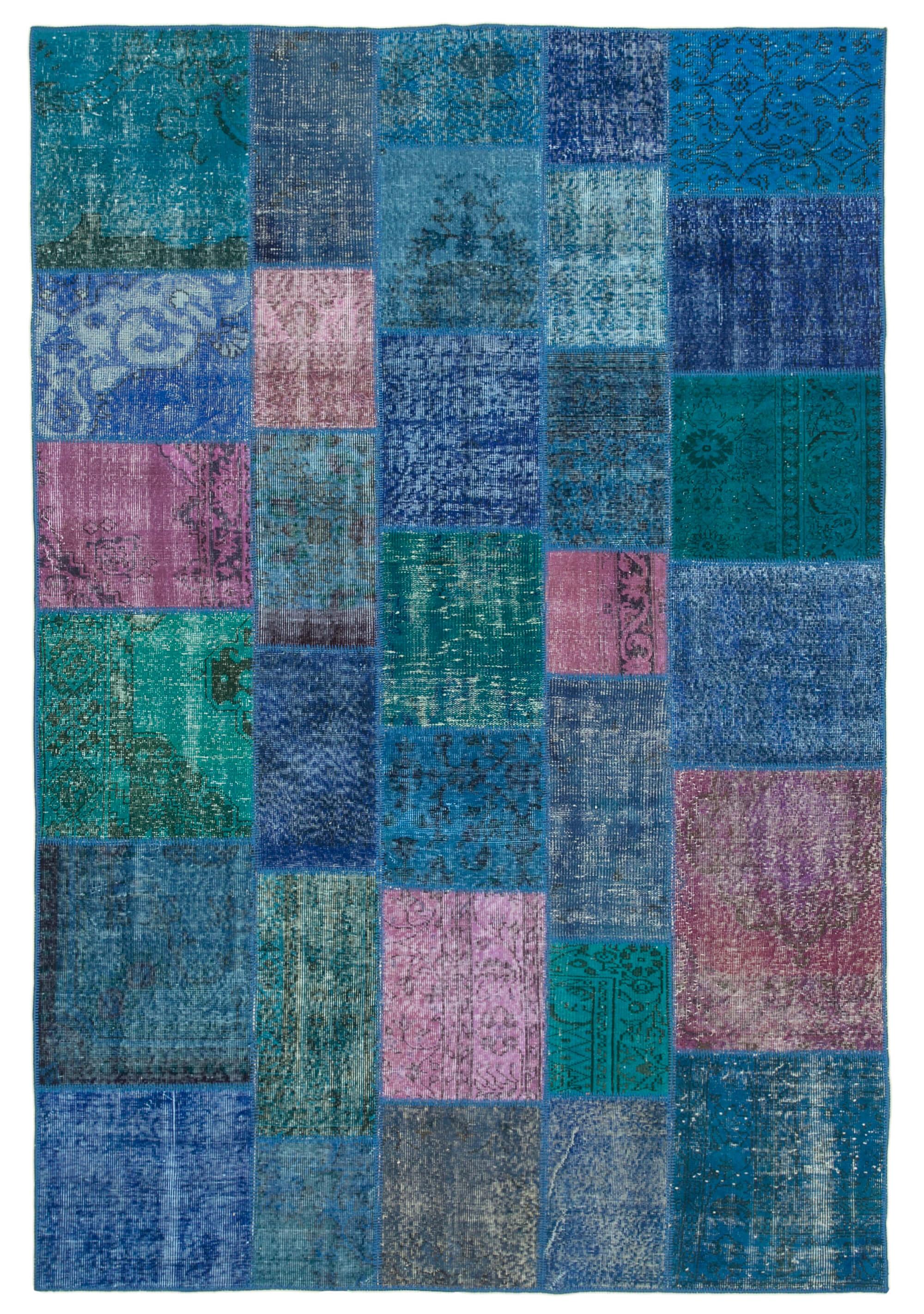 7 x 10 Blue Patchwork Rug - 720