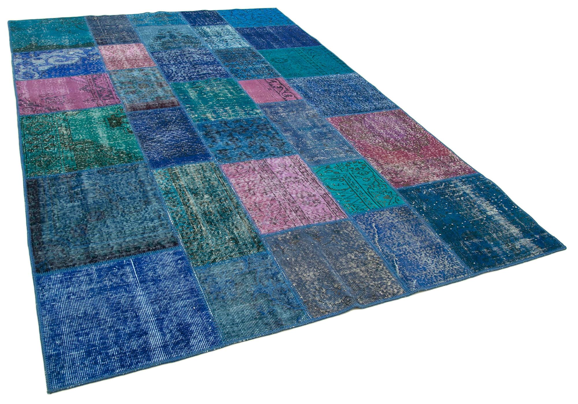 7 x 10 Blue Patchwork Rug - 720