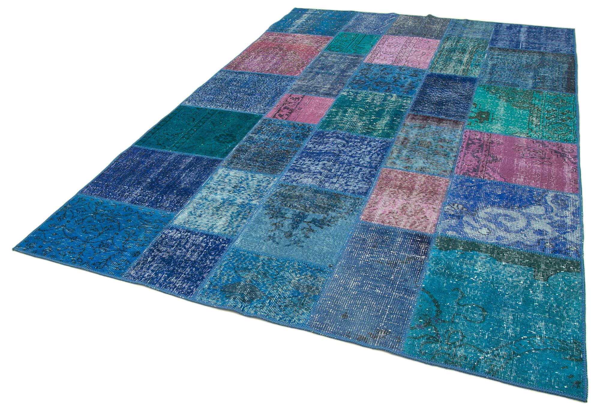 7 x 10 Blue Patchwork Rug - 720