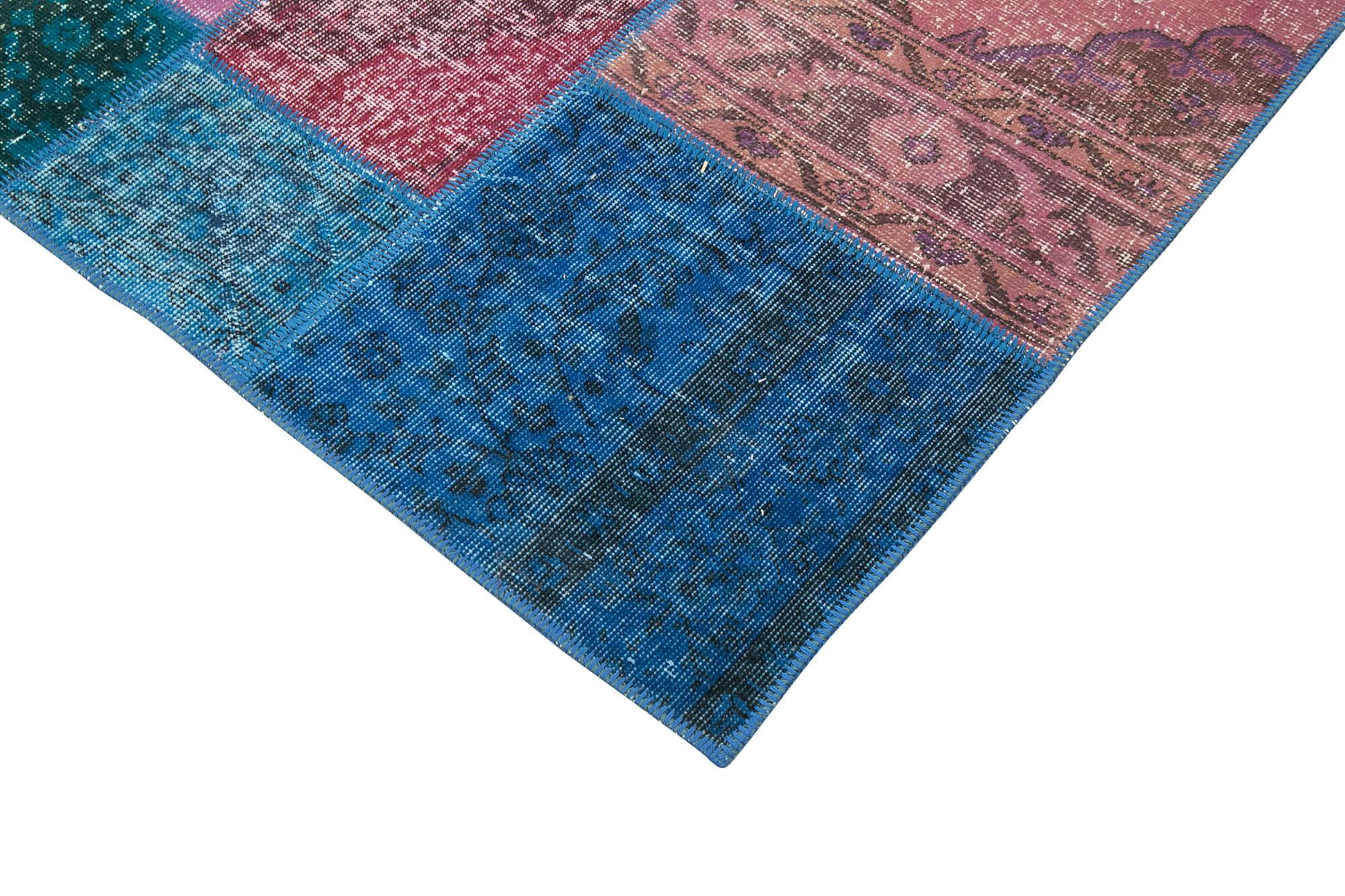 7 x 10 Blue Patchwork Rug - 727