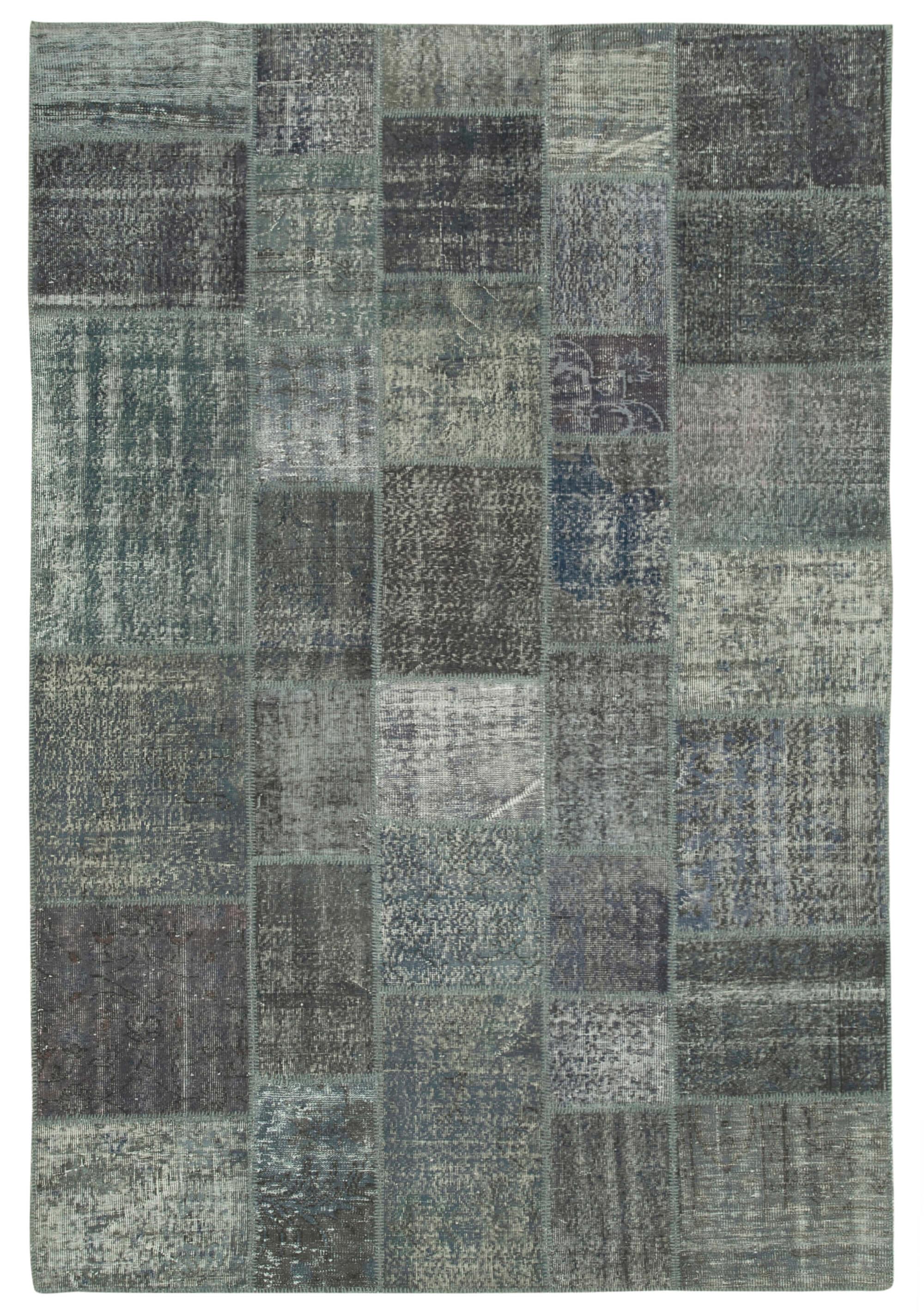 7 x 10 Grey Patchwork Rug - 728