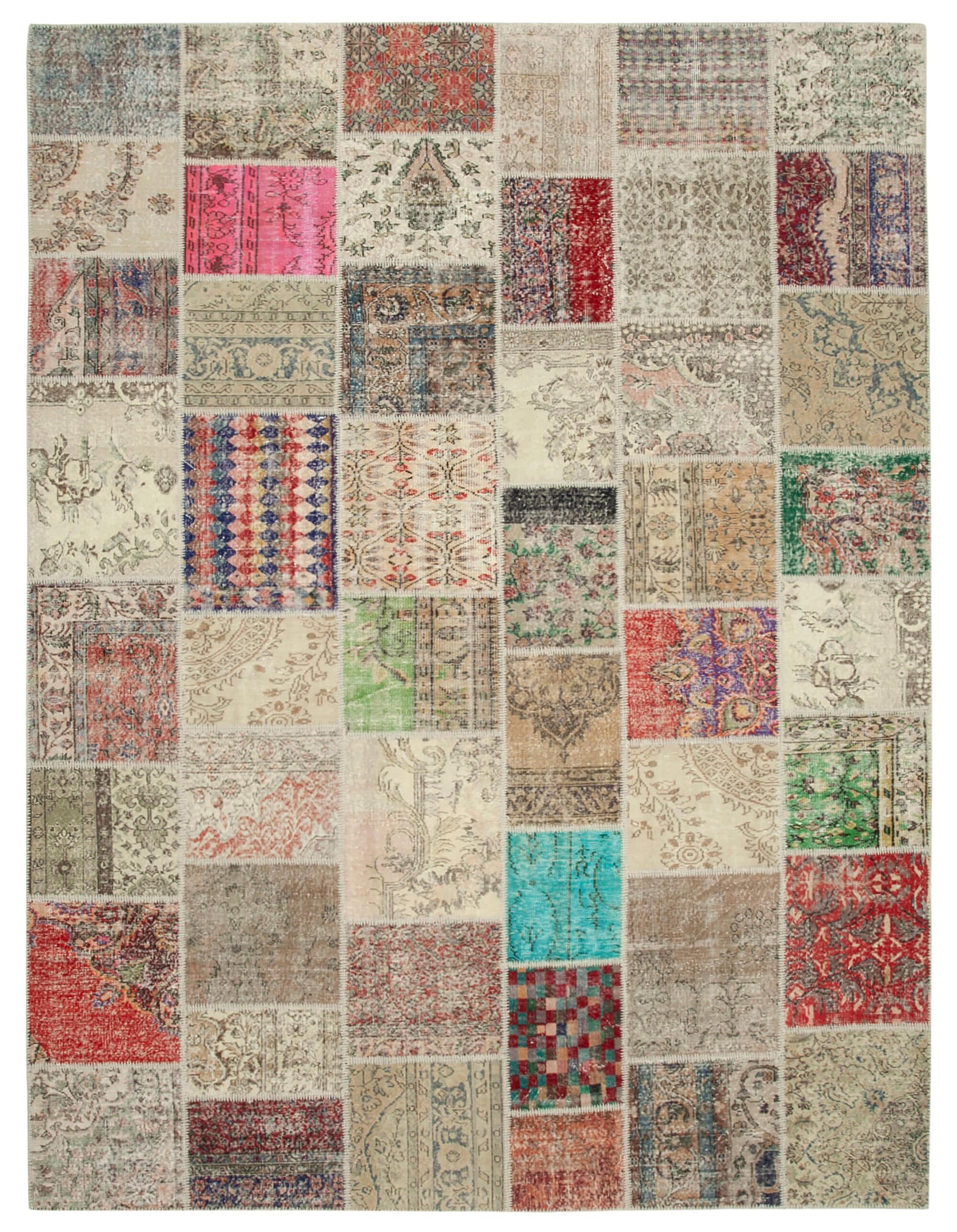 10 x 13 Beige Patchwork Rug - 928