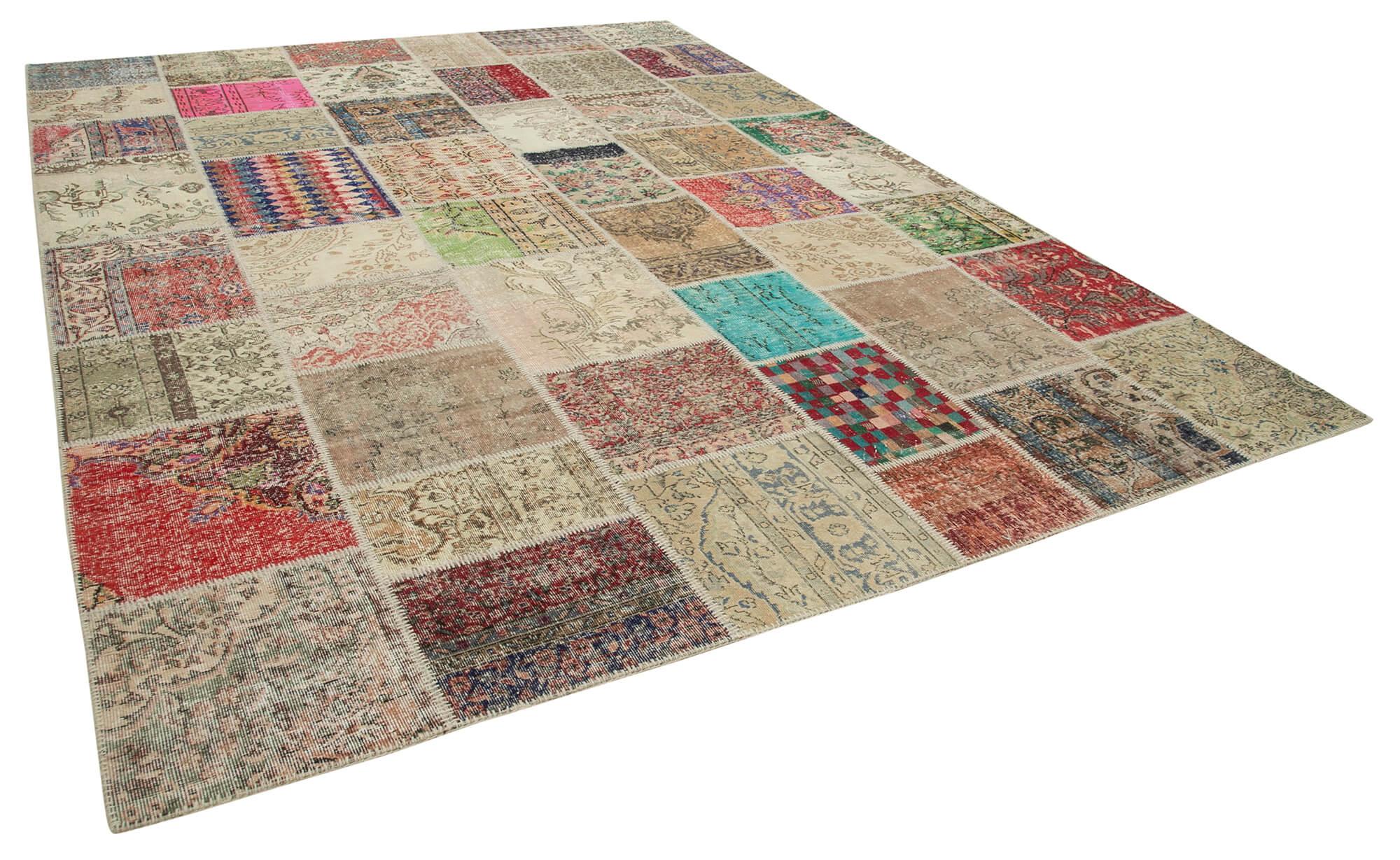 10 x 13 Beige Patchwork Rug - 928