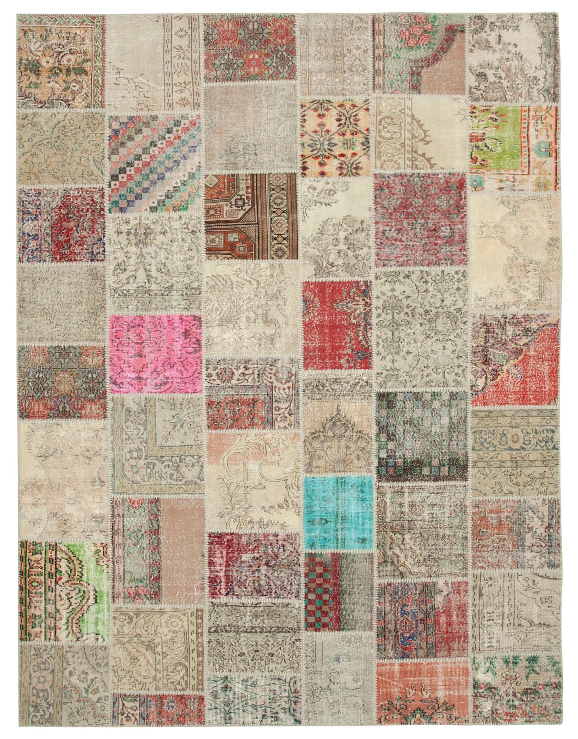 10 x 13 Beige Patchwork Rug - 929