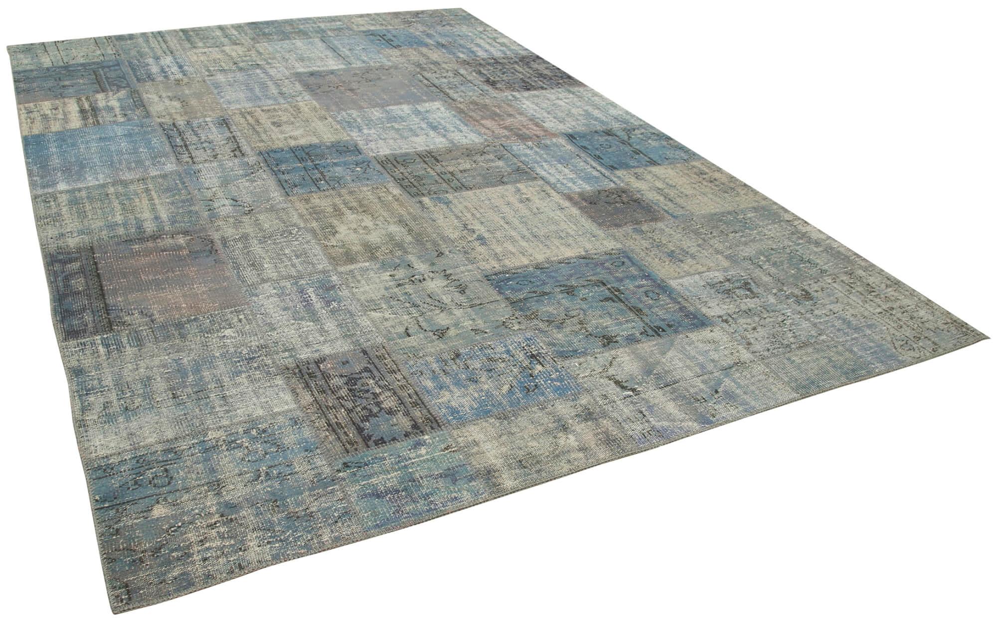 8 x 11 Blue Patchwork Rug- 1024