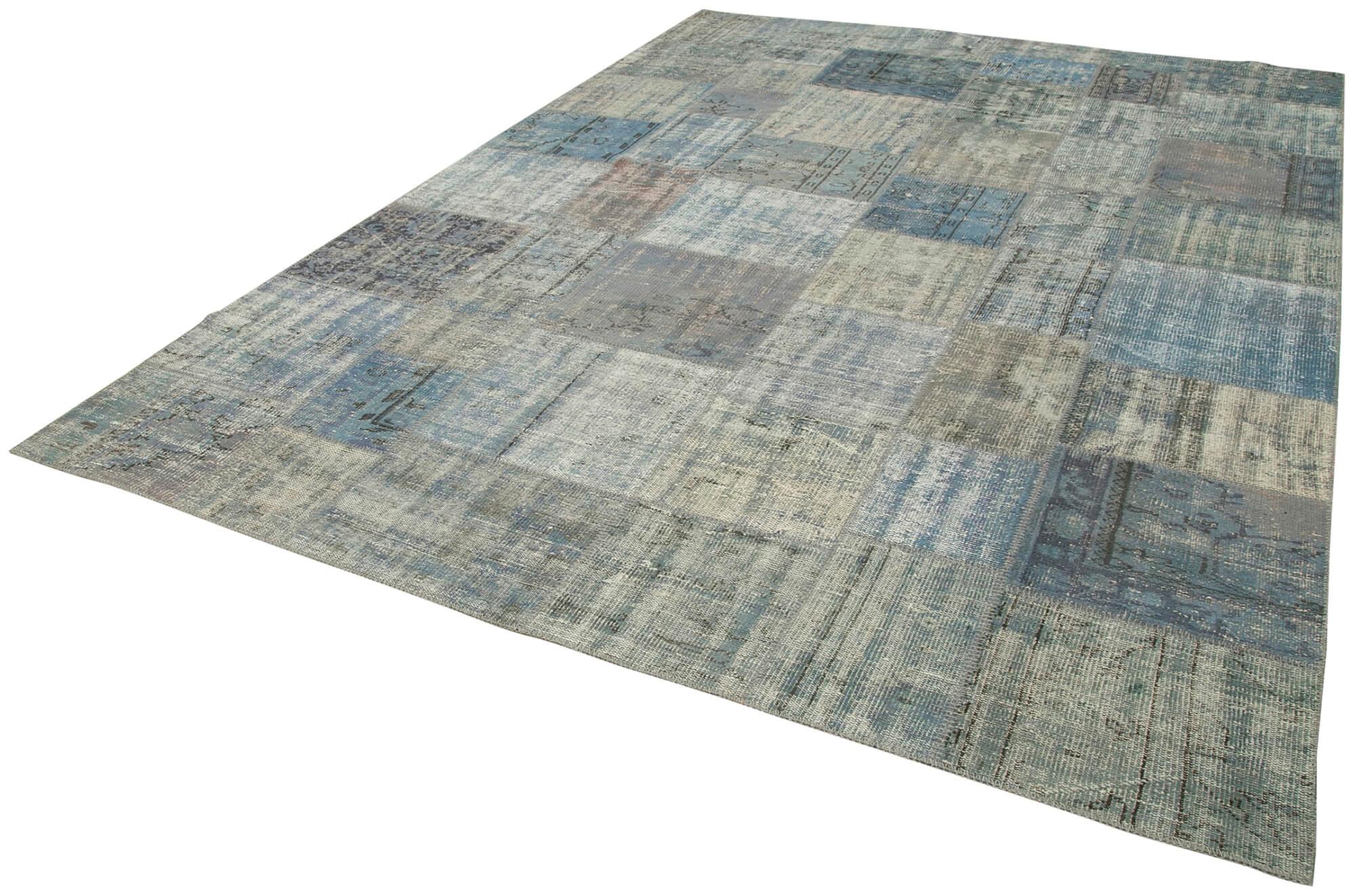 8 x 11 Blue Patchwork Rug- 1024