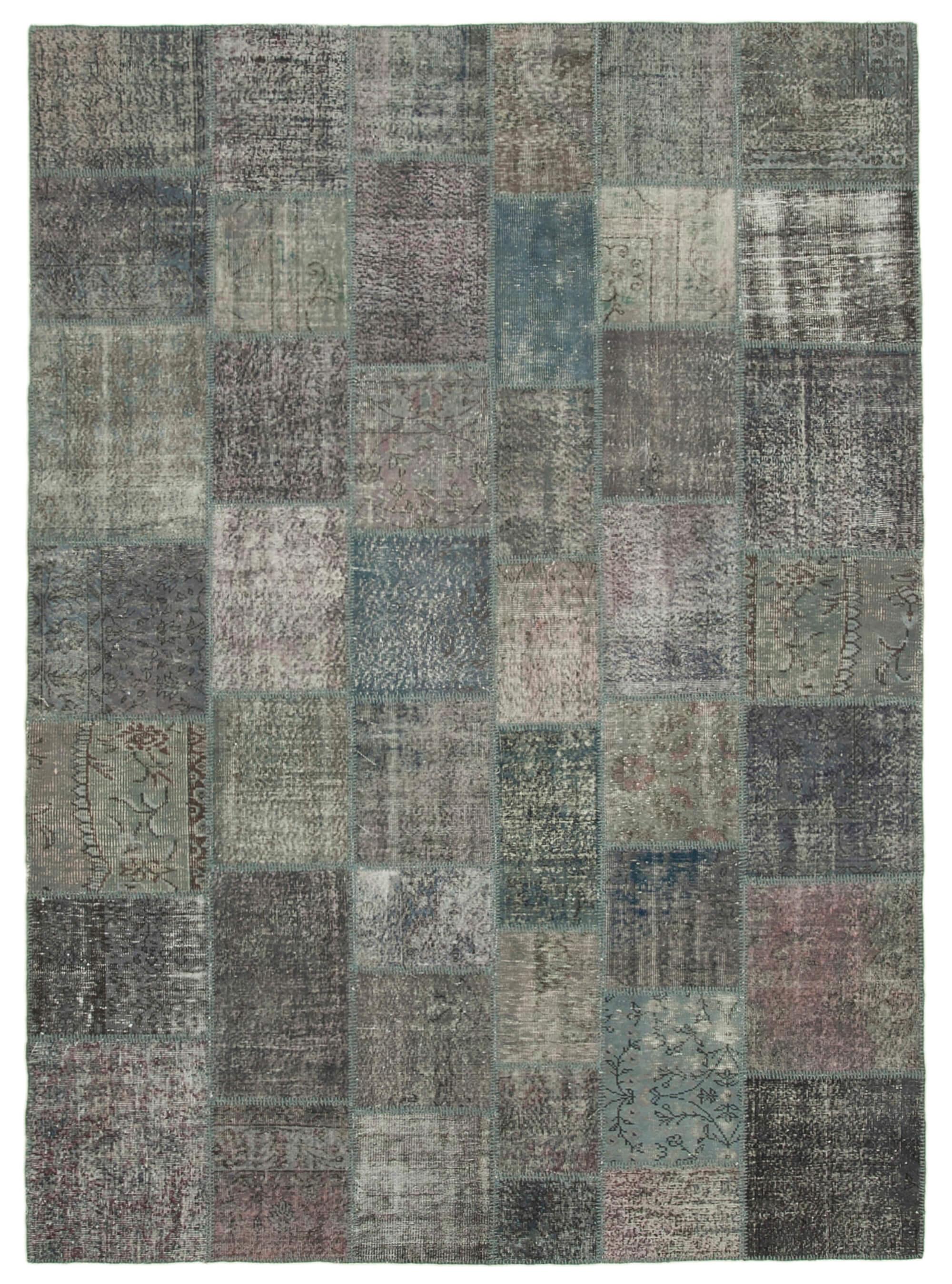 8 x 12 Blue Patchwork Rug- 1027