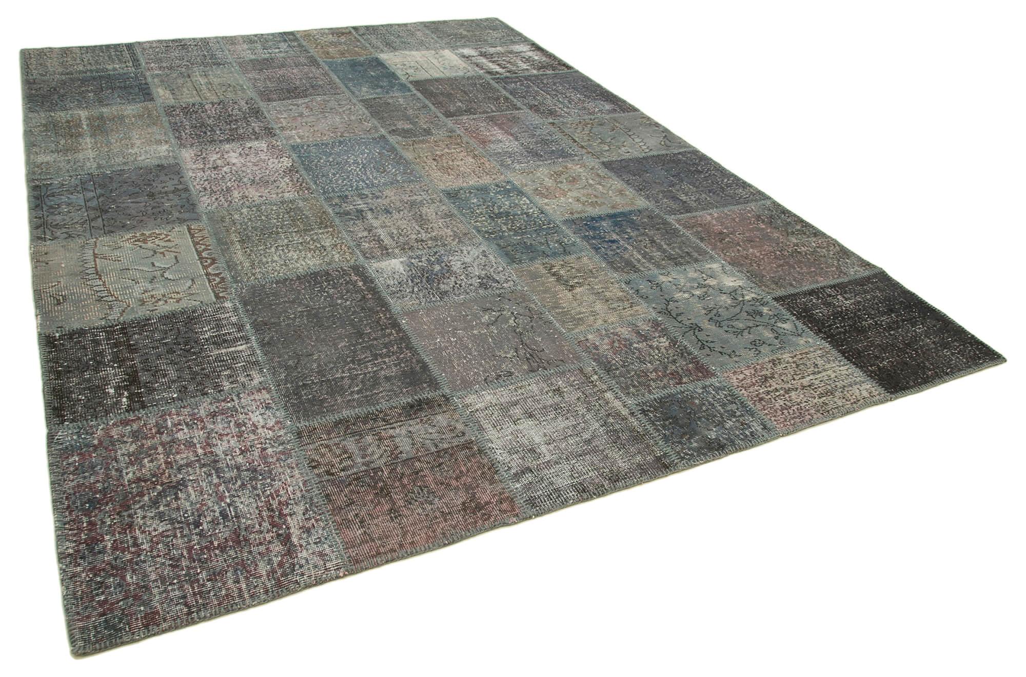 8 x 12 Blue Patchwork Rug- 1027