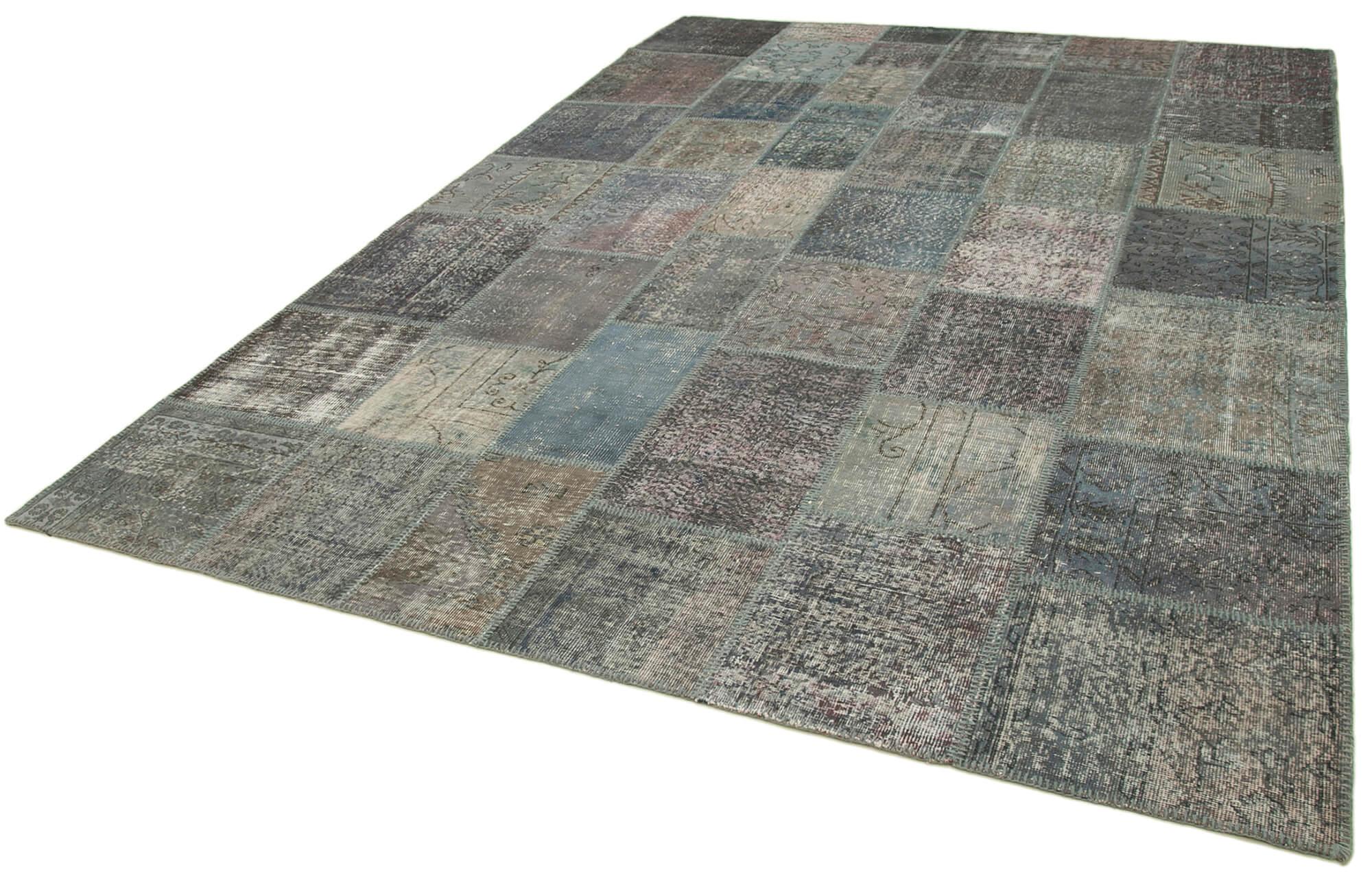 8 x 12 Blue Patchwork Rug- 1027