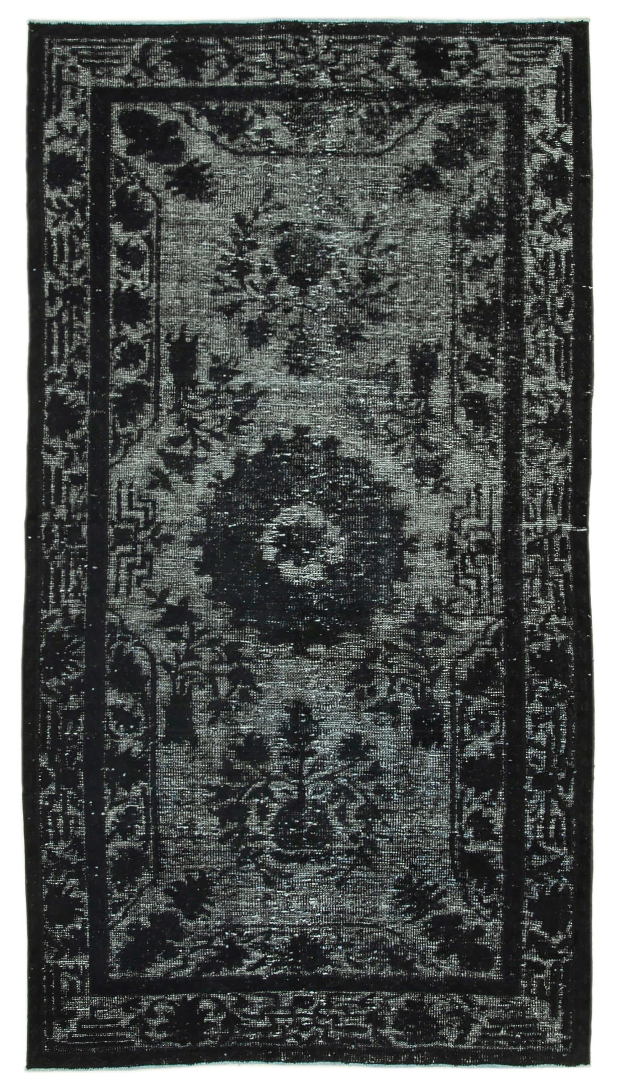 5 x 10 Black Over Dyed Rug - 1058