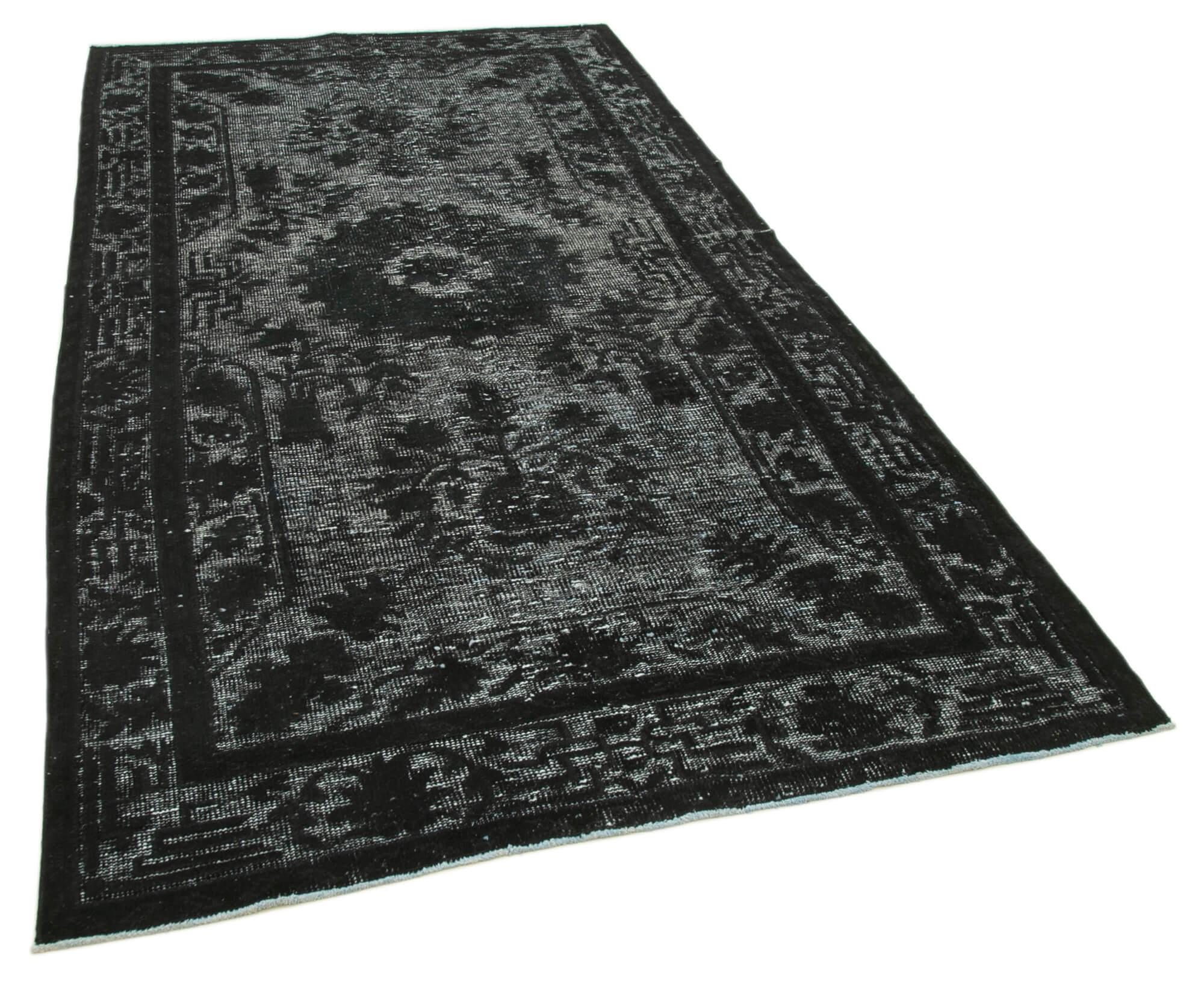 5 x 10 Black Over Dyed Rug - 1058