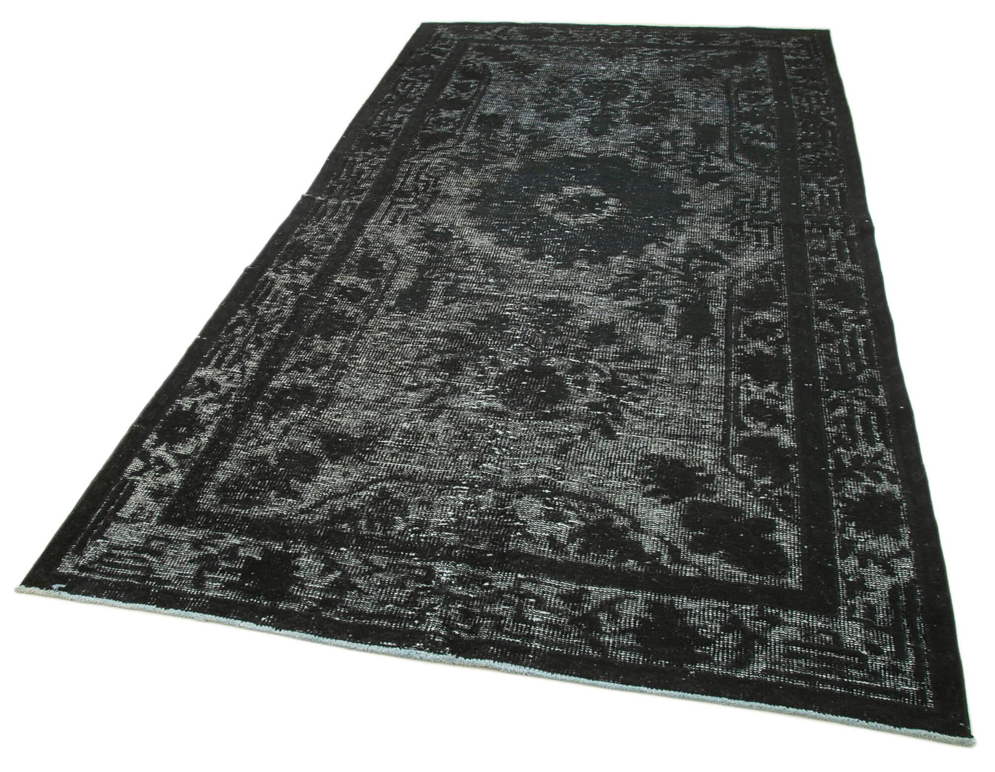 5 x 10 Black Over Dyed Rug - 1058