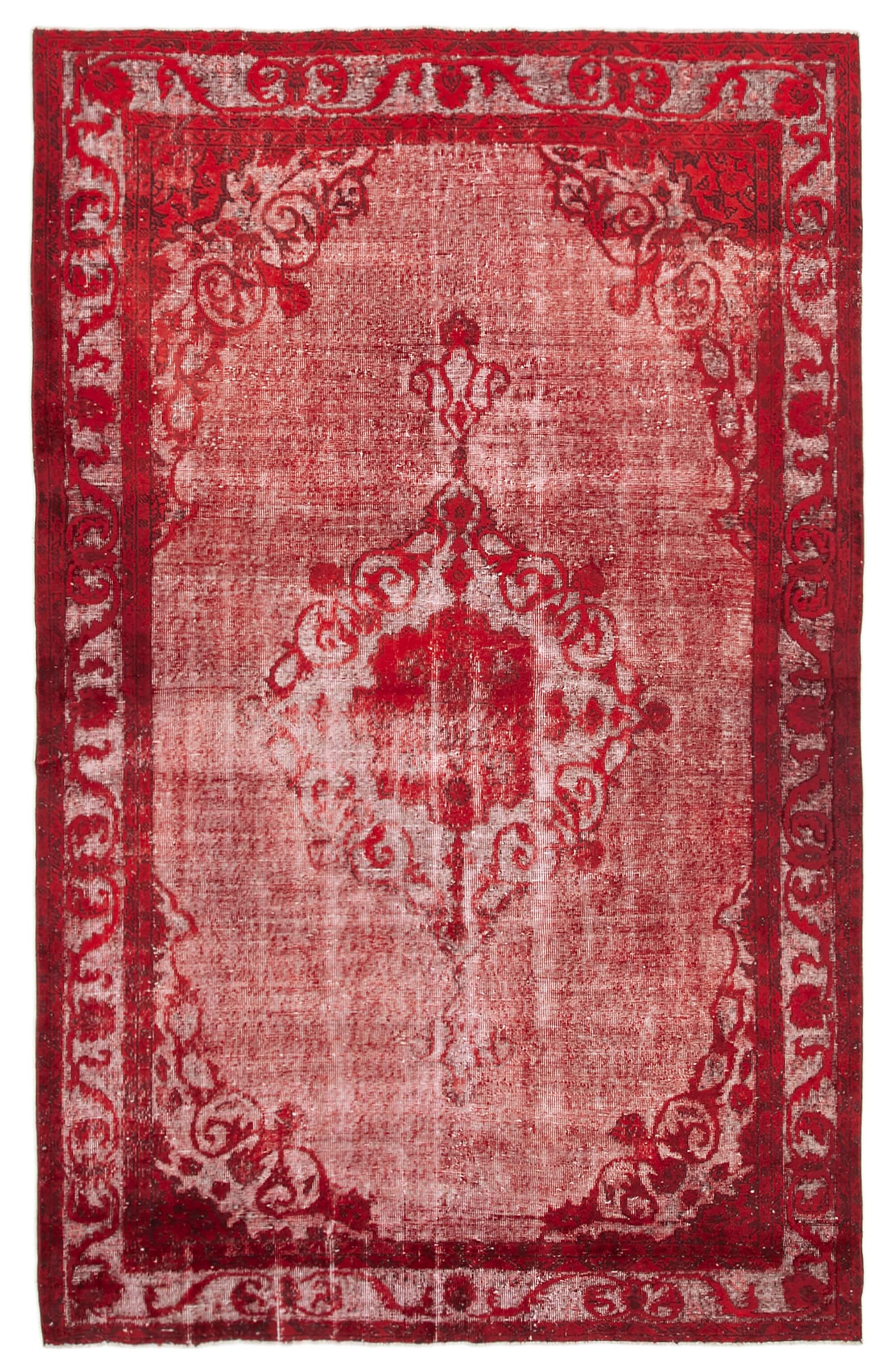 6 x 10 Red Over Dyed Rug - 1086