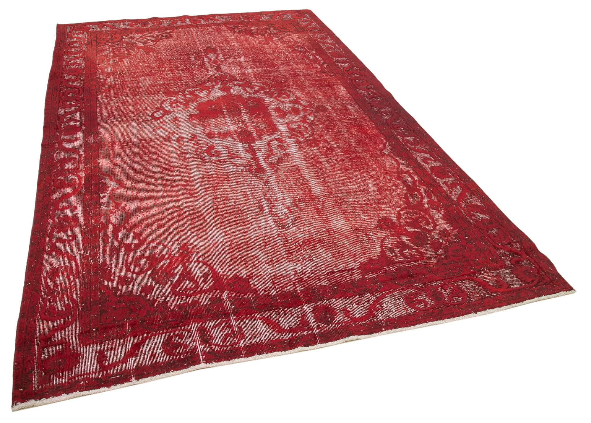 6 x 10 Red Over Dyed Rug - 1086