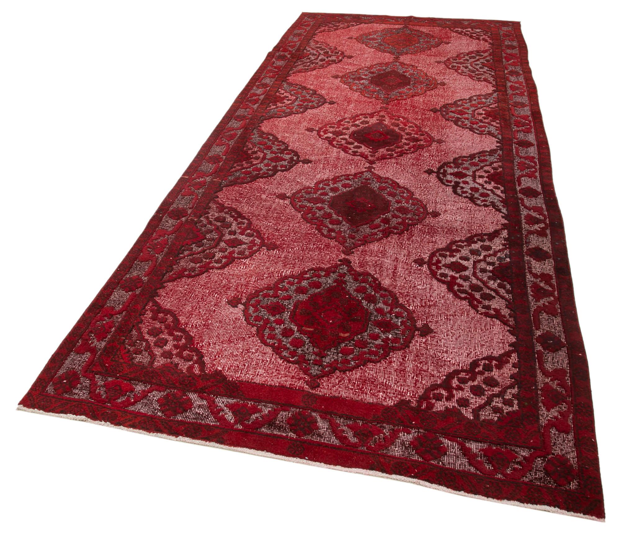 5 x 12 Red Over Dyed Rug - 1096