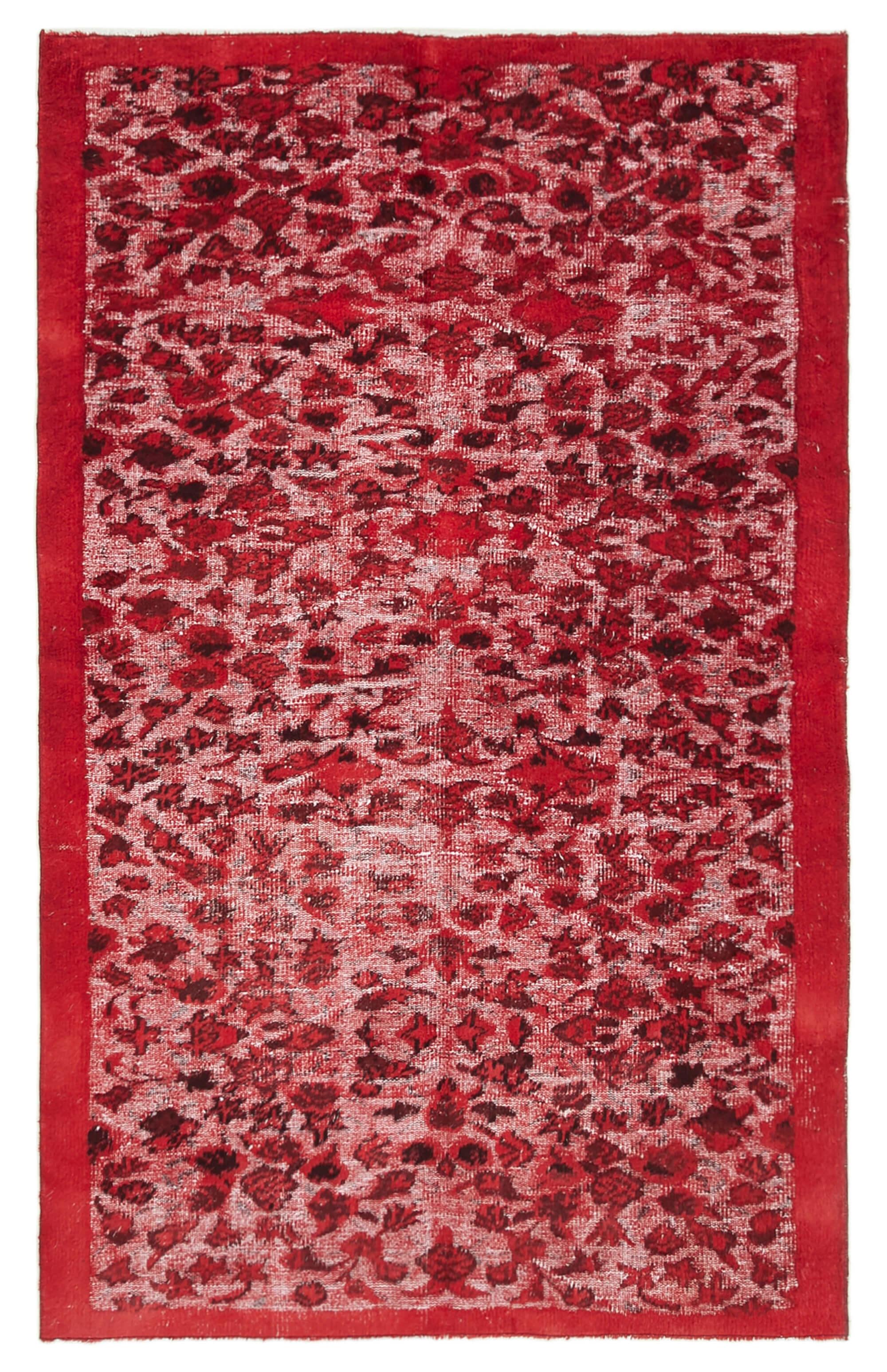 5 x 8 Red Over Dyed Rug - 1102