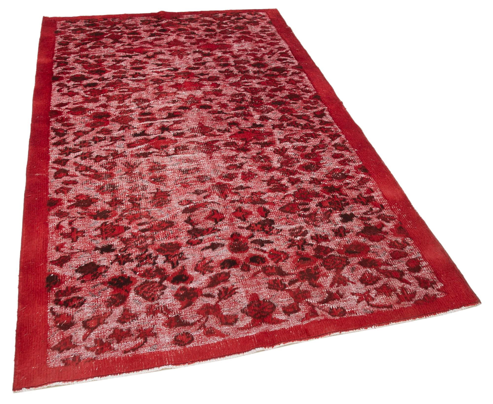 5 x 8 Red Over Dyed Rug - 1102