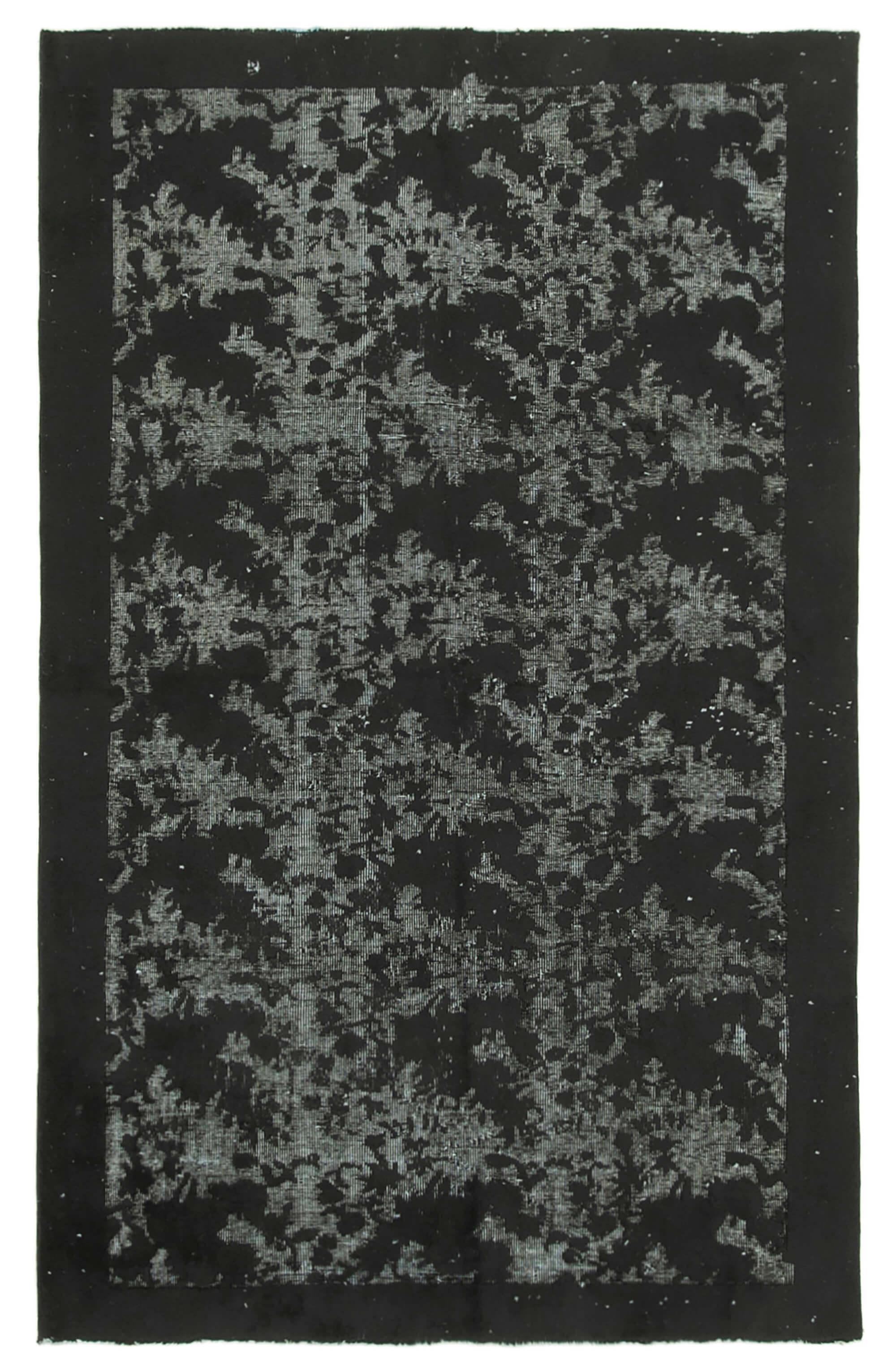 5 x 8 Black Over Dyed Rug - 1105